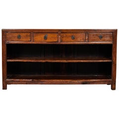 19th Century Chinese Four-Drawer Pine Sideboard