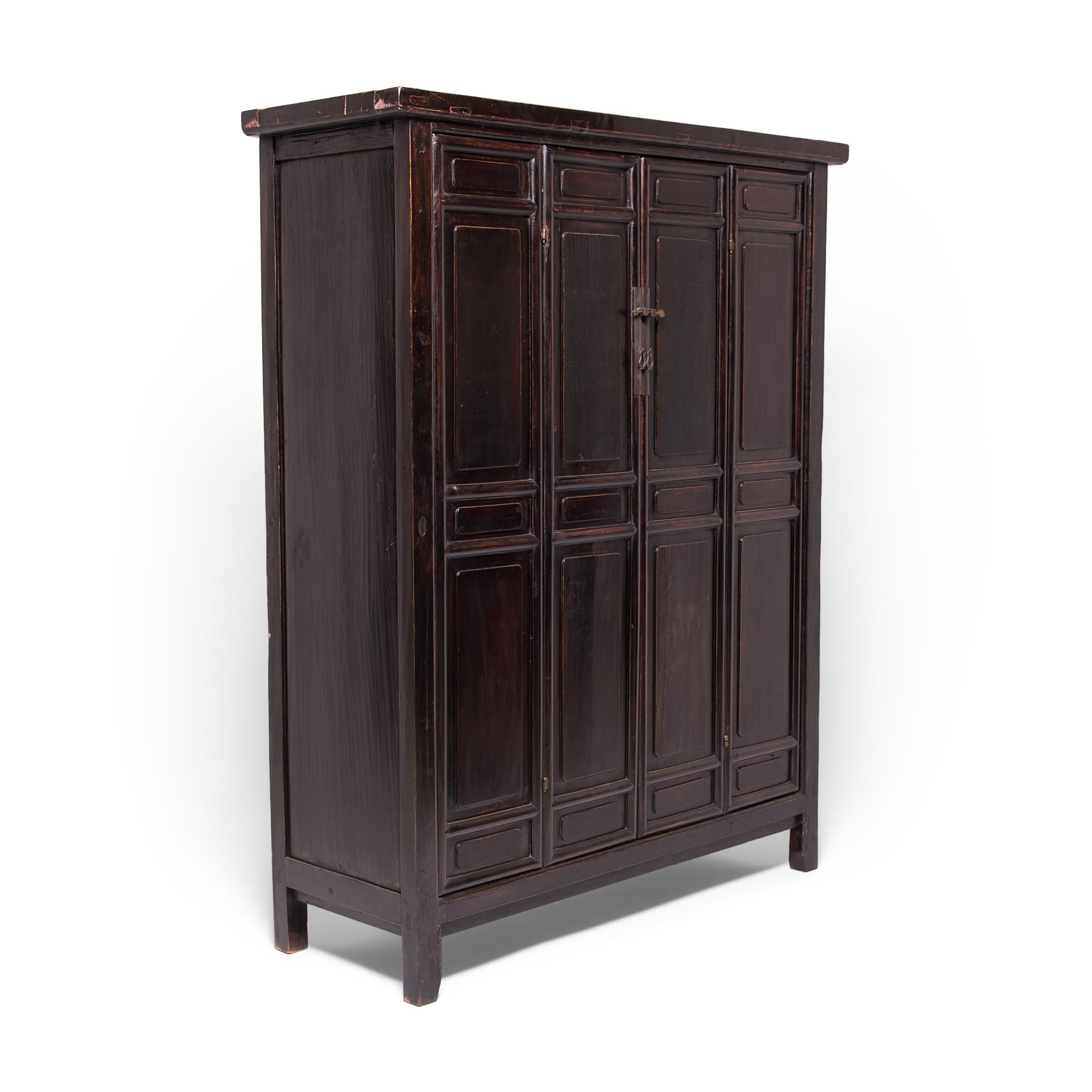 Qing Chinese Four Panel Cabinet, c. 1850
