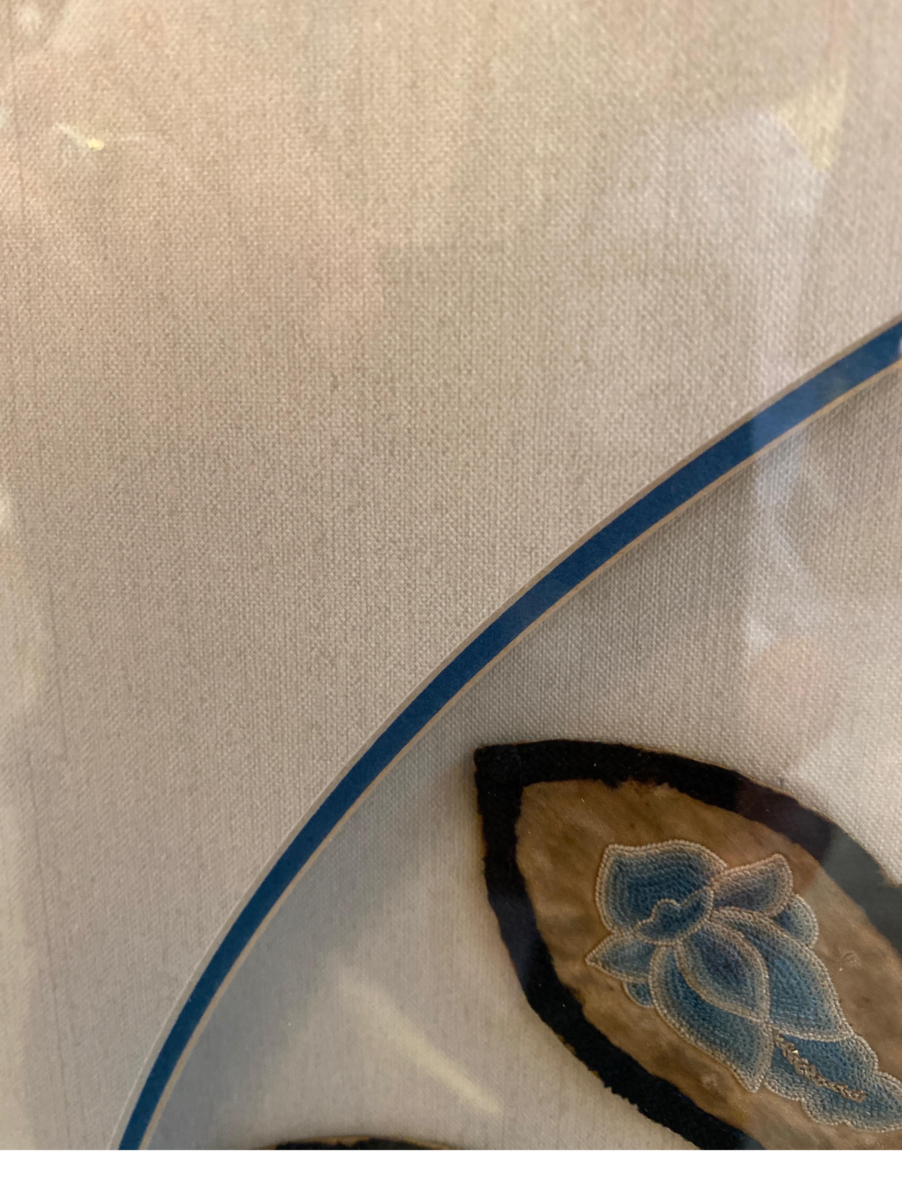Late 19th Century 19th Century Chinese Framed Needlework in Silk For Sale