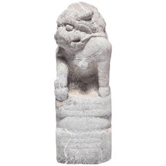 19th Century Chinese Fu Lion with Pearl of Wisdom