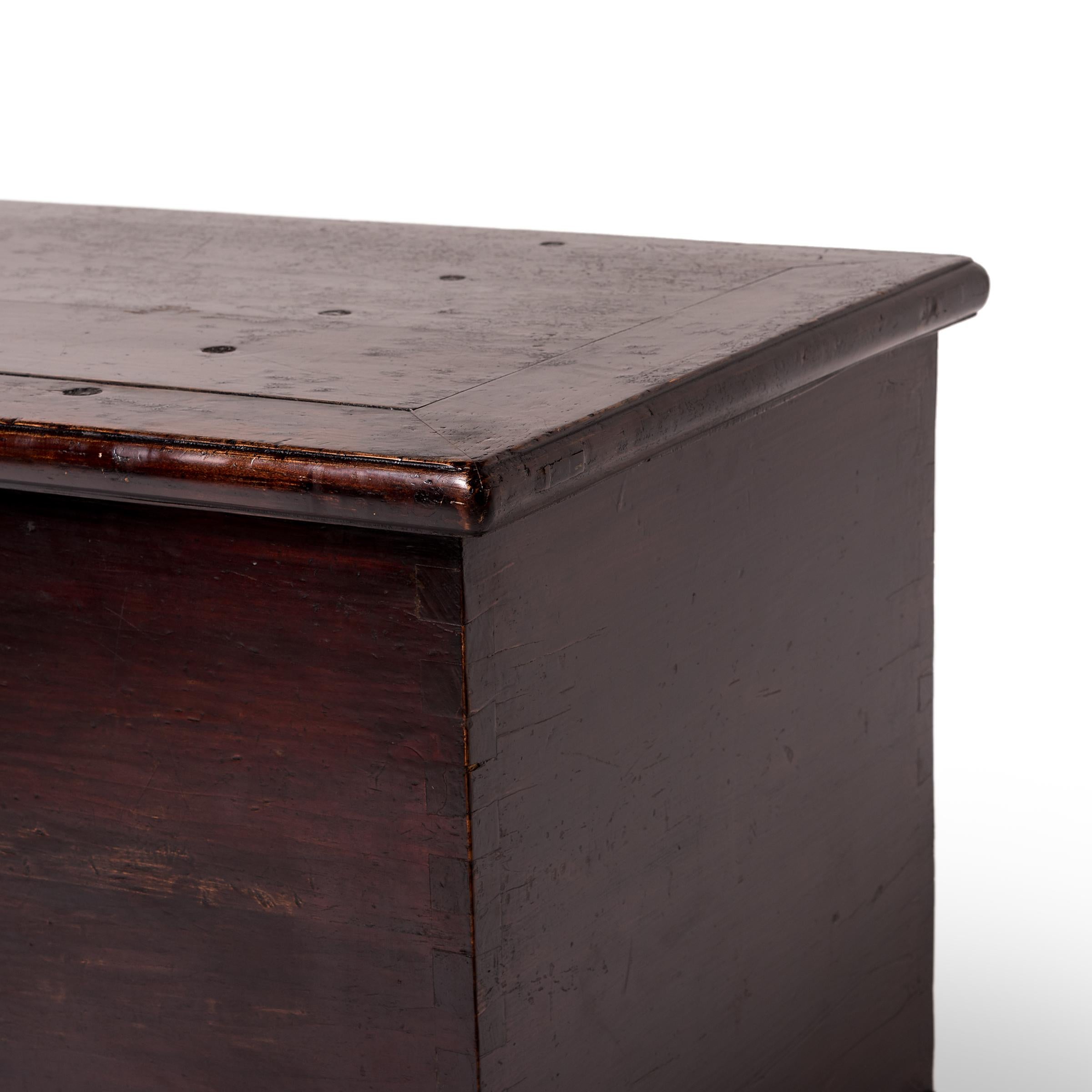 19th Century Monumental Chinese Robe Trunk with Full Moon Lock, c. 1850 For Sale