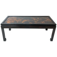19th Century Chinese Gilt Decorated Lacquer Panel Mounted as a Low Table