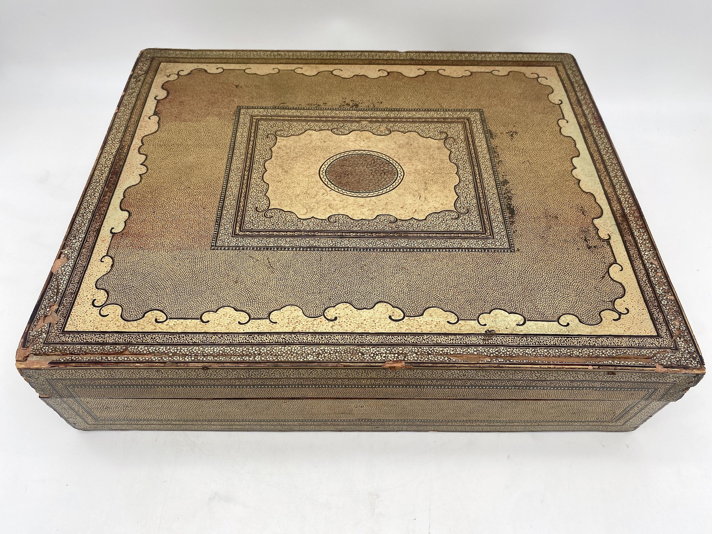 Early 19th Century 19th Century Chinese Gilt Lacquer Gambling Storage Box Trays and Dishes For Sale