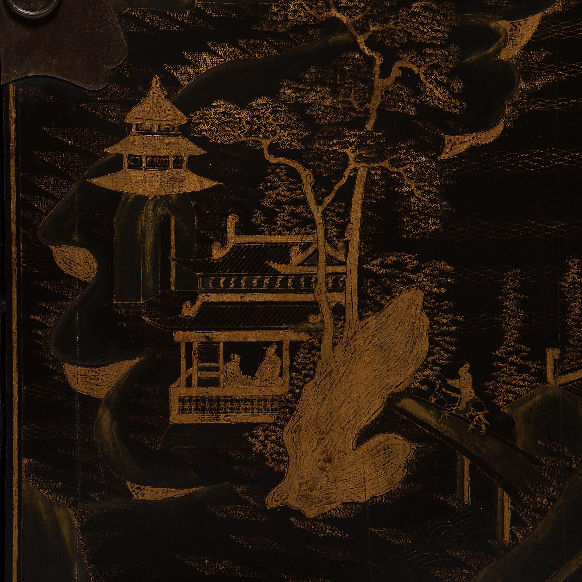 19th Century Chinese Gilt Palace Landscape Cabinet 2