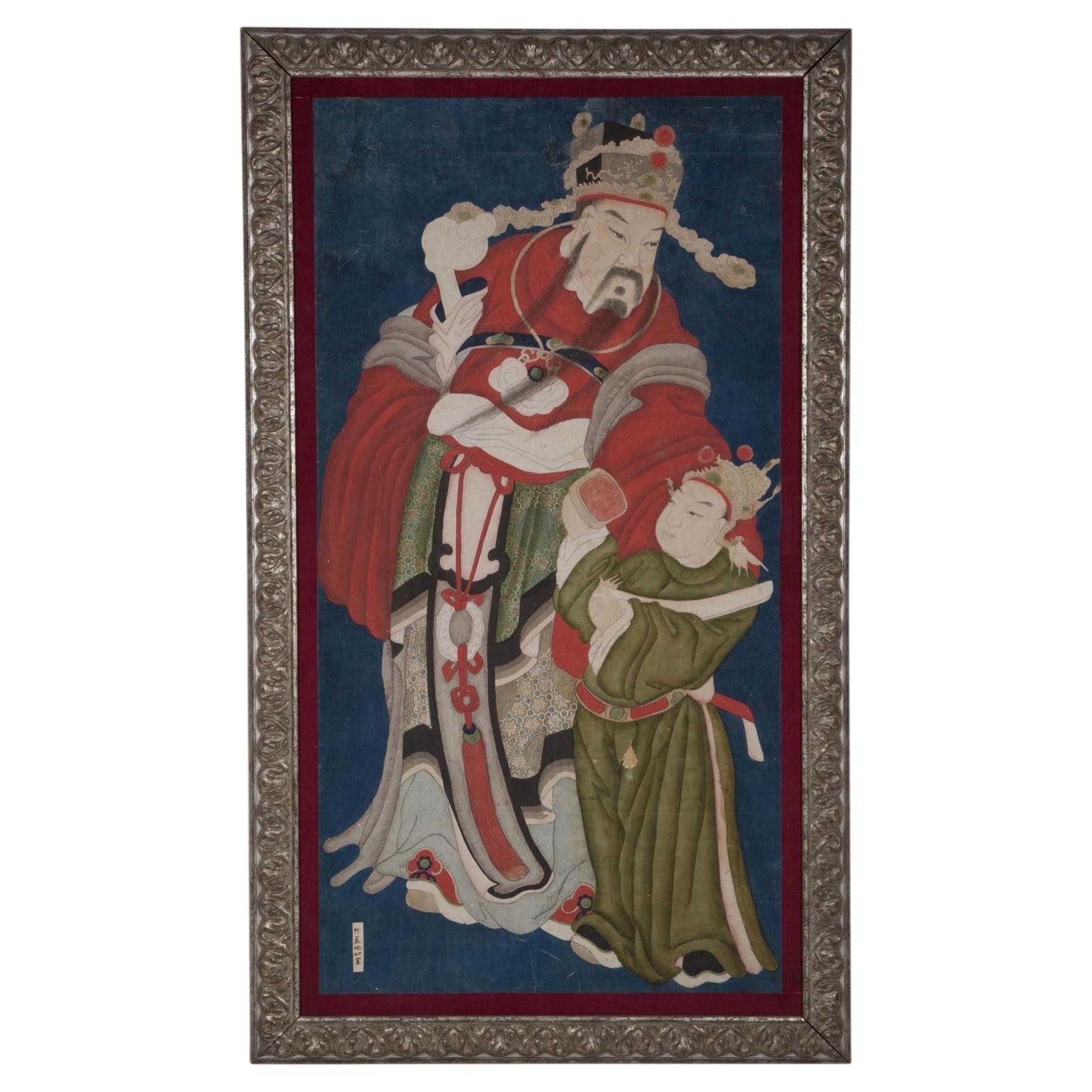 19th Century Chinese Gouche on Paper Painting For Sale