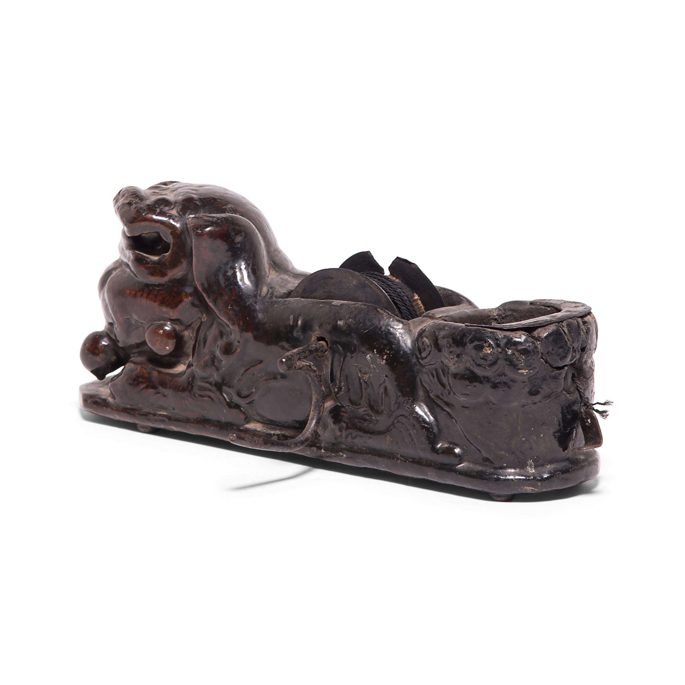 Lacquered Chinese Guardian Carpenter Line, c. 1850
