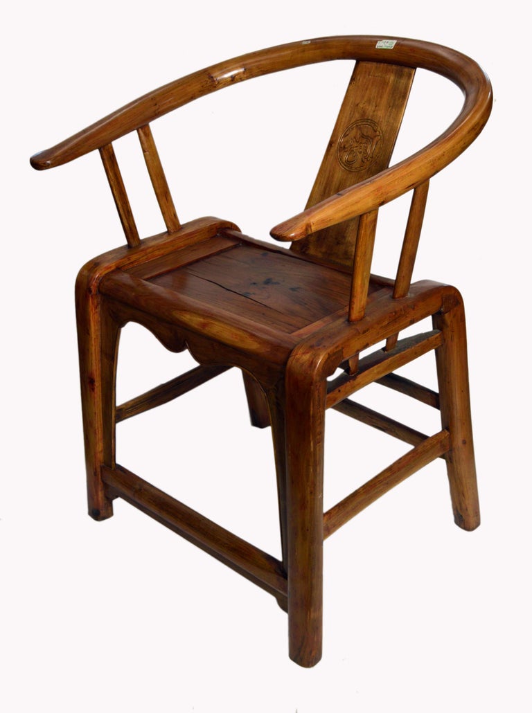 19th Century Chinese HandCarved Wooden Chair with