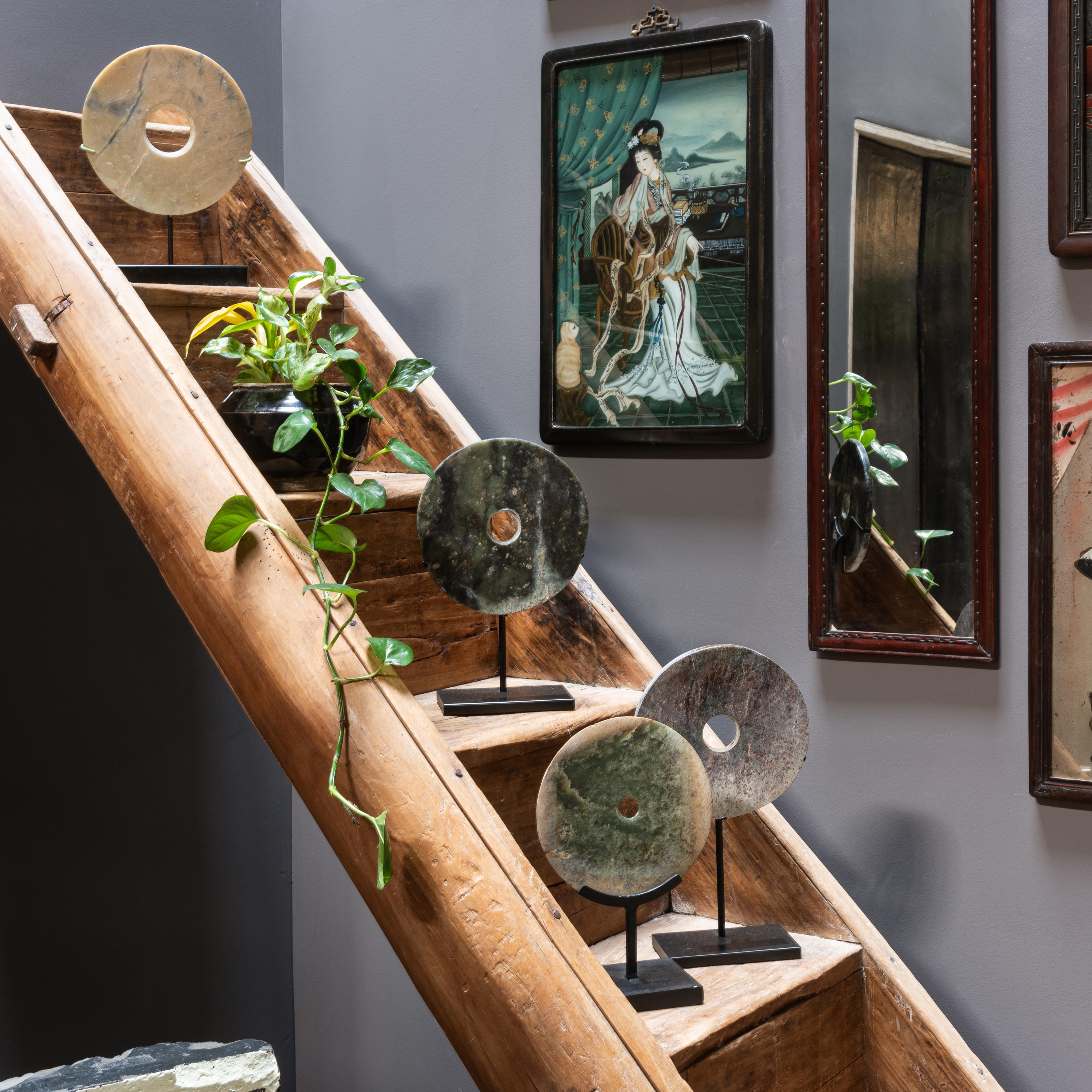 19th Century Chinese Hardstone Bi Disc In Good Condition In Chicago, IL