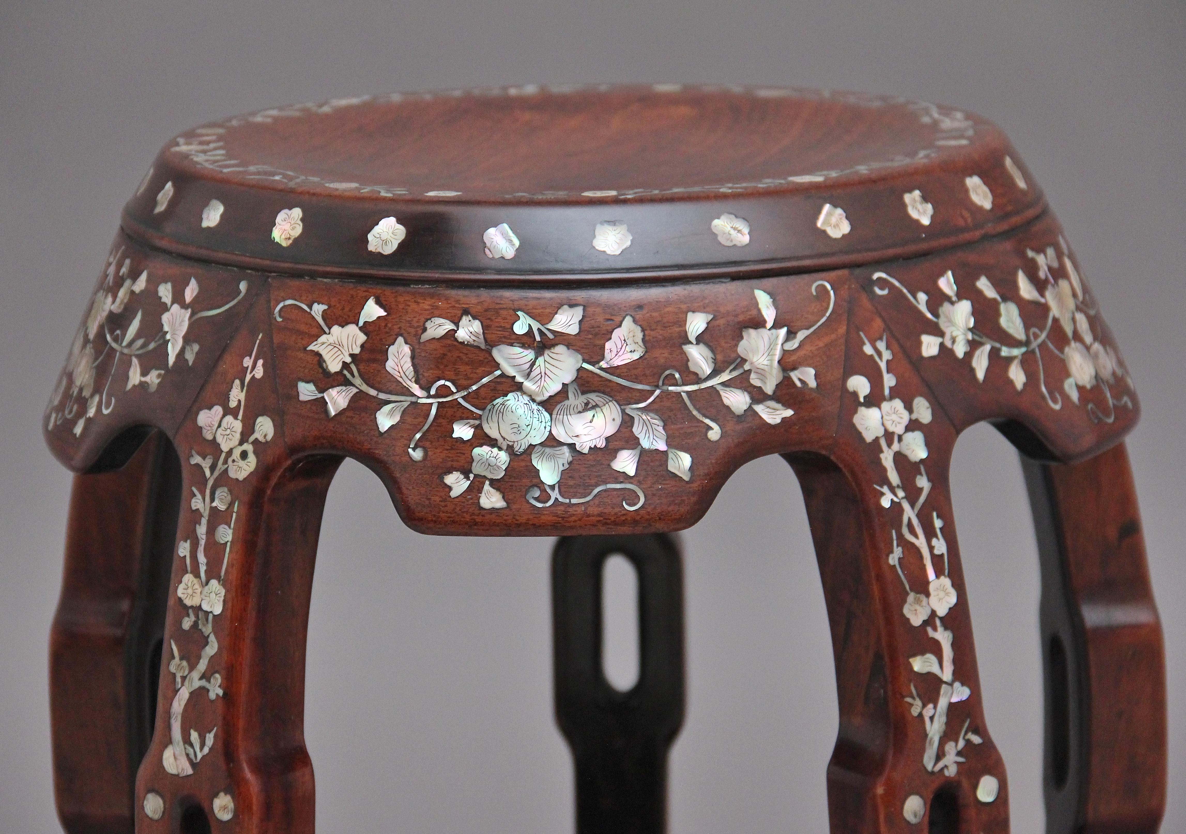 19th Century Chinese hardwood barrel table 4