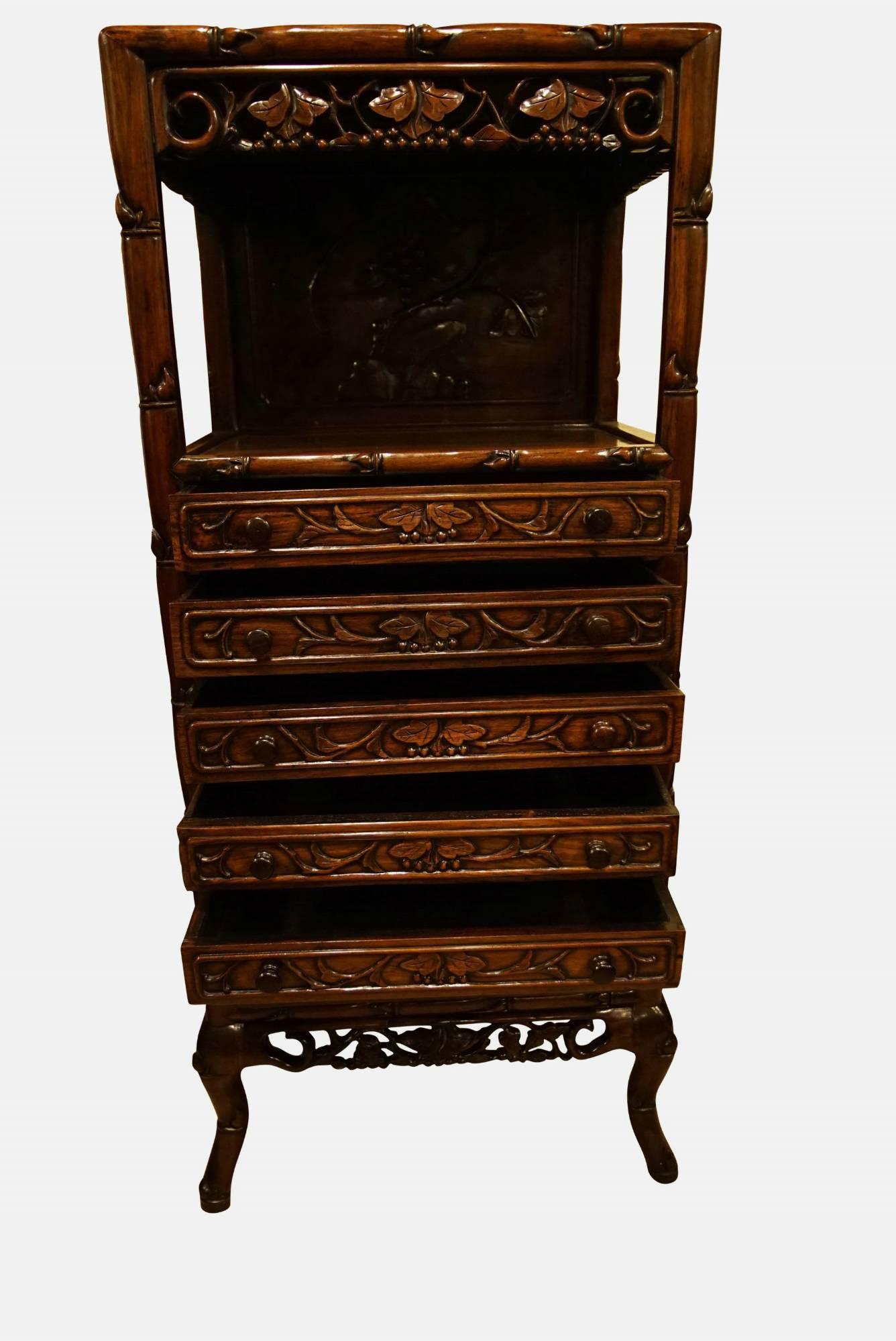 A 19th century Chinese hardwood cabinet/chest,

circa 1880.
 