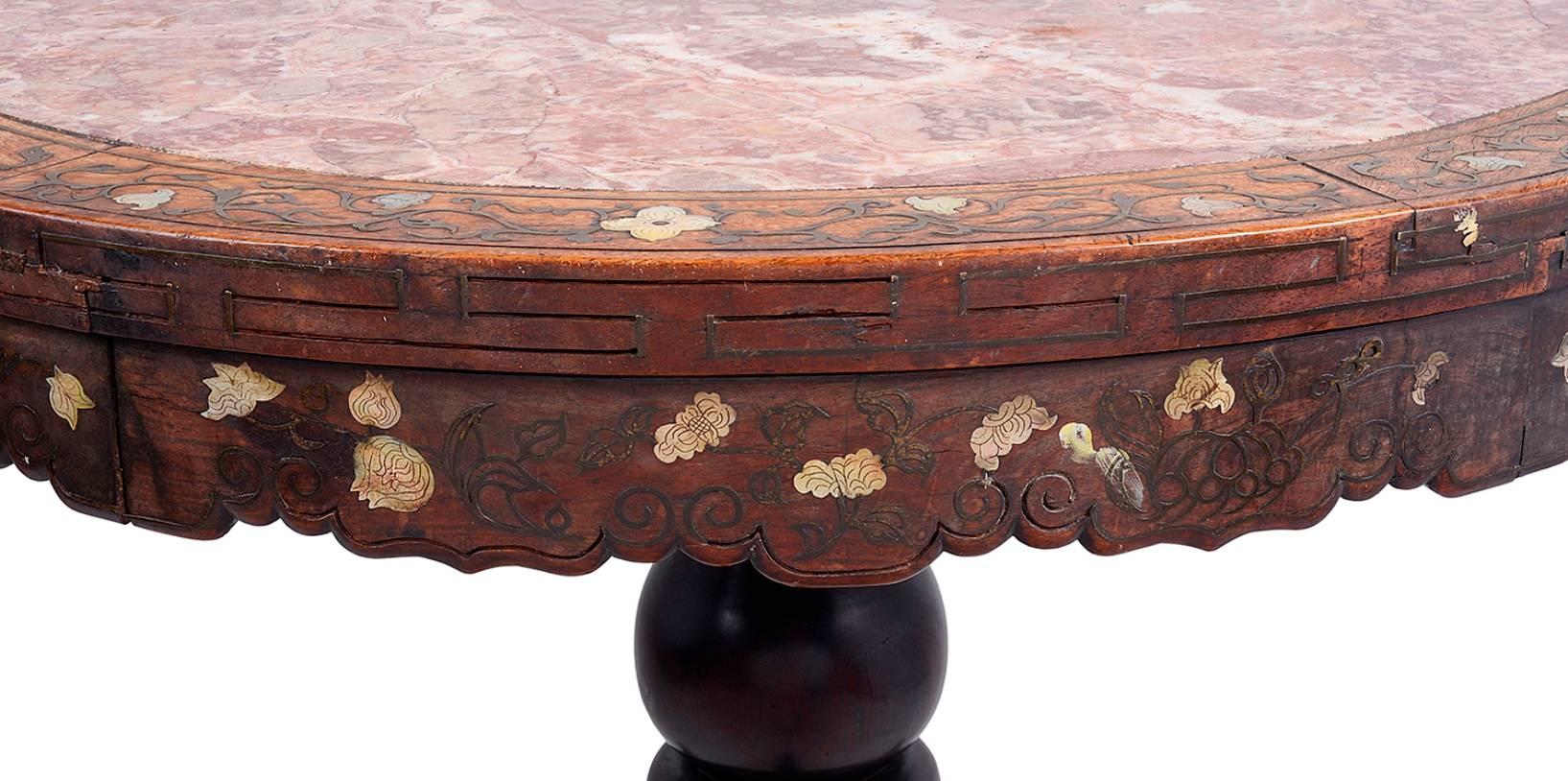 Chinese Export 19th Century Chinese Hardwood Centre Table For Sale