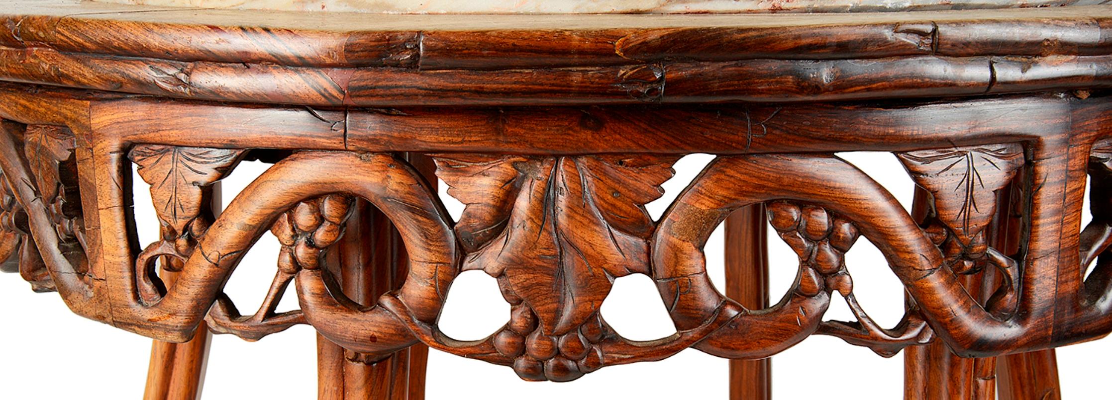 Hand-Carved 19th Century Chinese Hardwood Centre Table