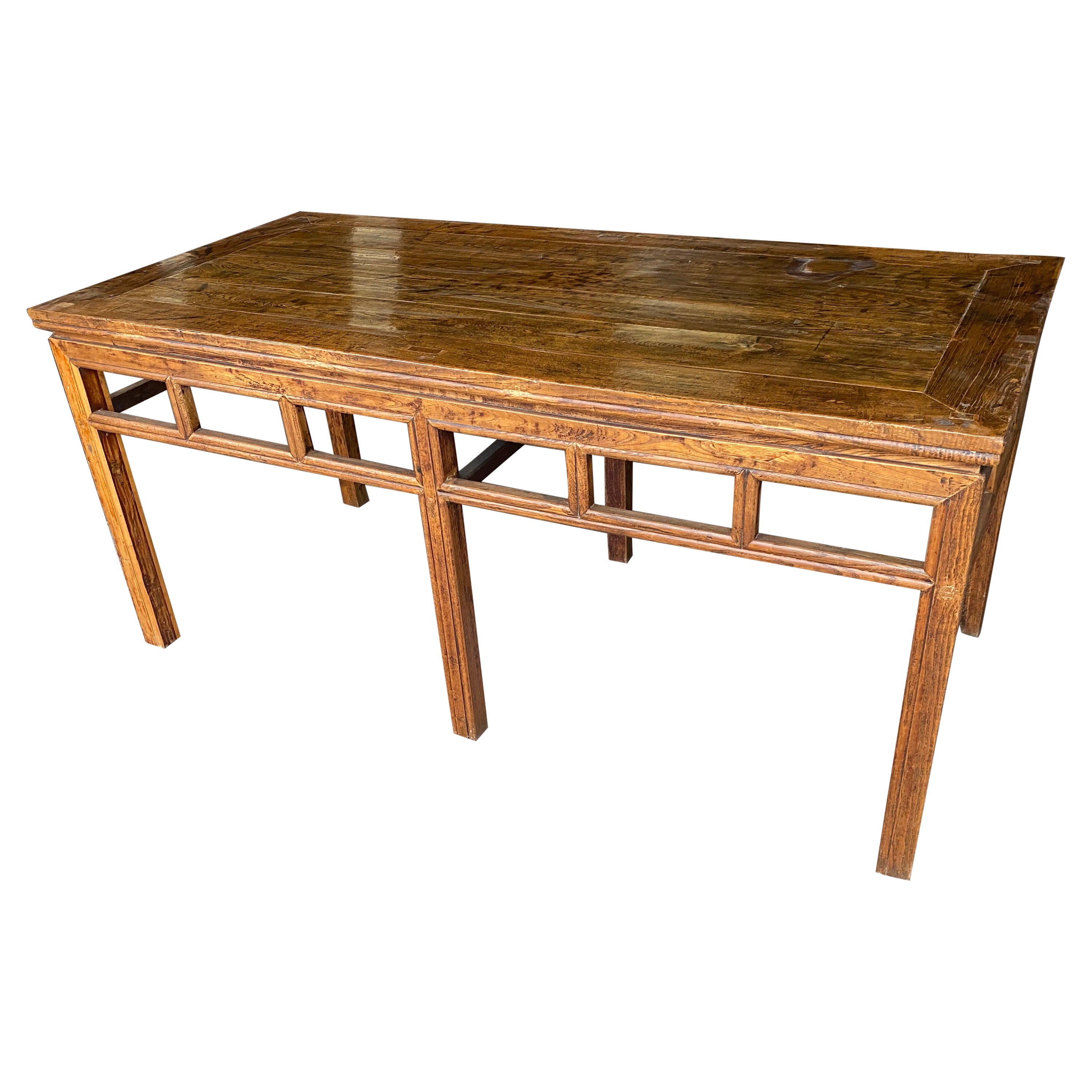 Consola de madera dura china del siglo XIX