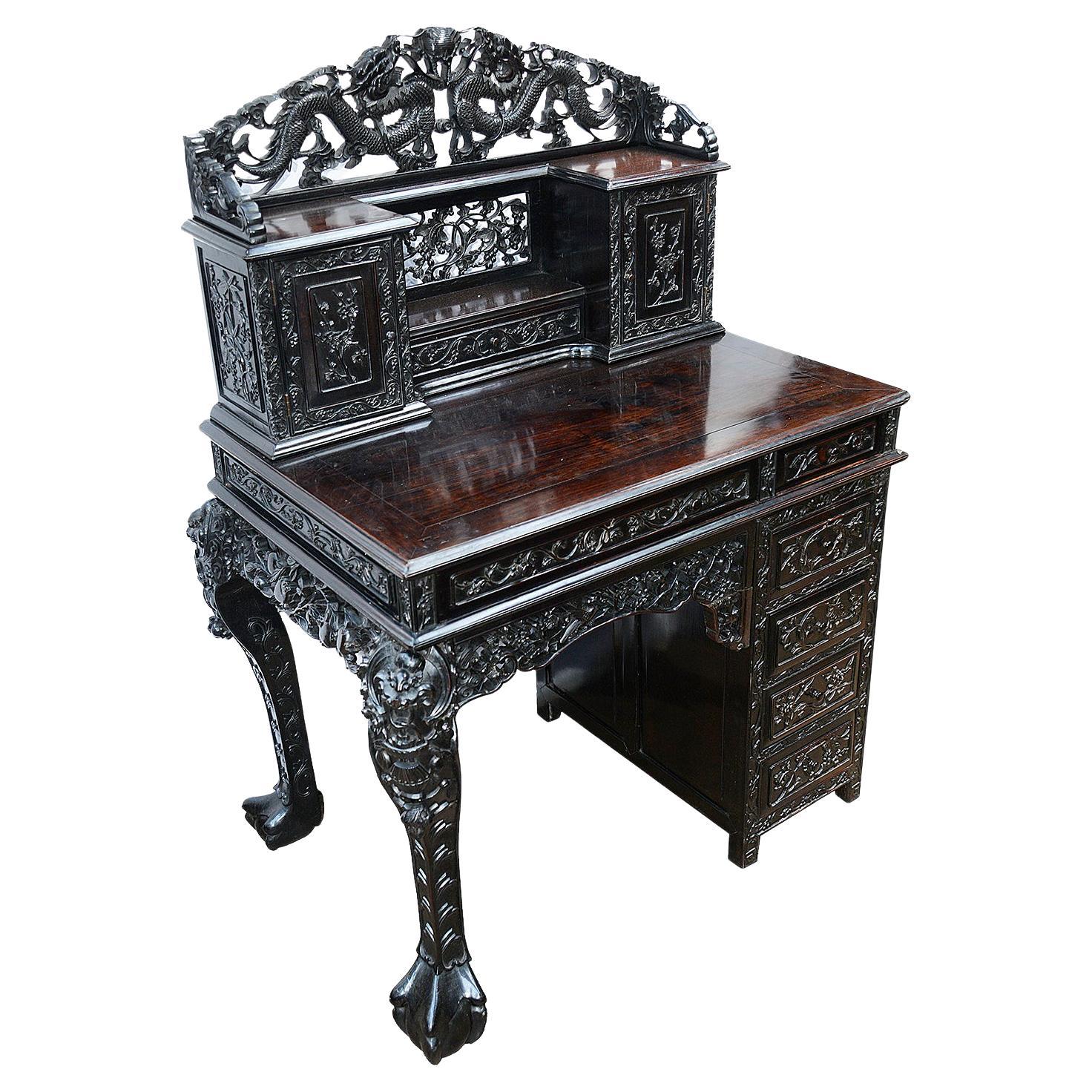 19th Century Chinese Hardwood Desk For Sale