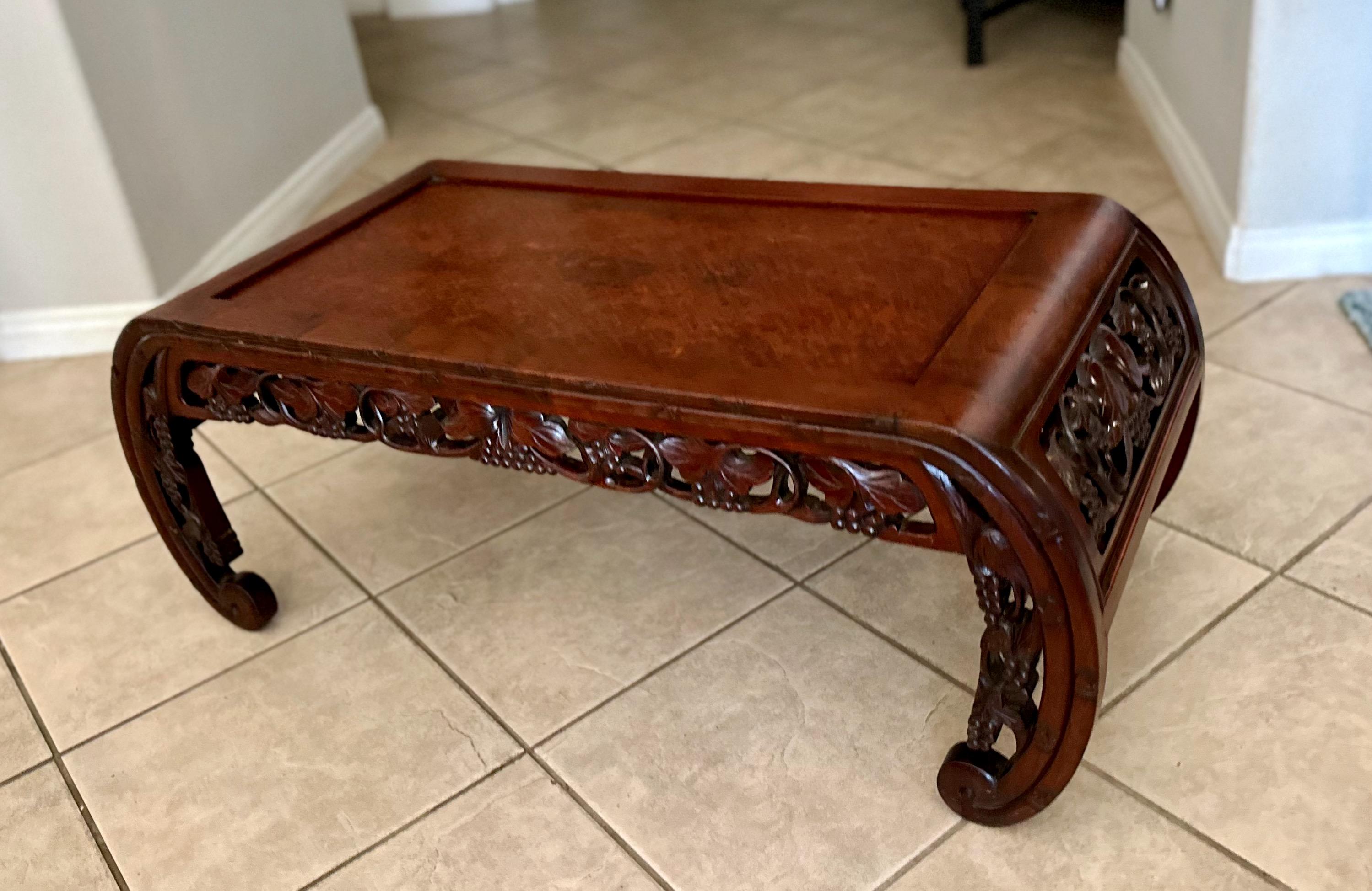 19th Century Chinese Hardwood Opium Low Coffee Table For Sale 17