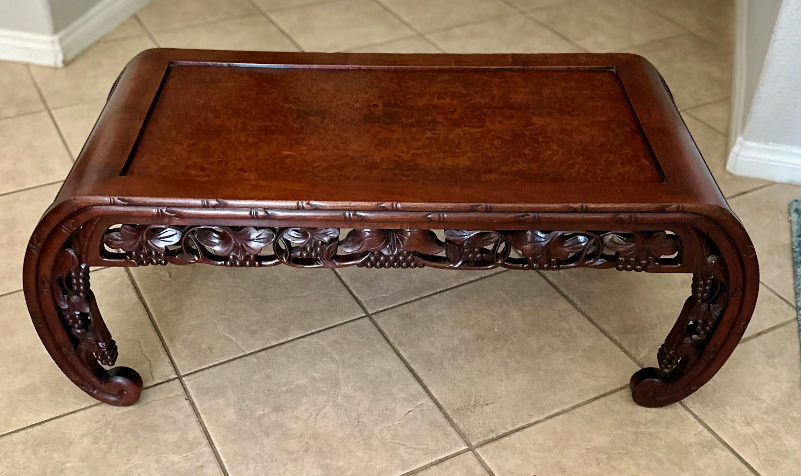 19th Century Chinese Hardwood Opium Low Coffee Table For Sale 3