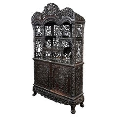 Antique 19th Century Chinese hardwood side cabinet.