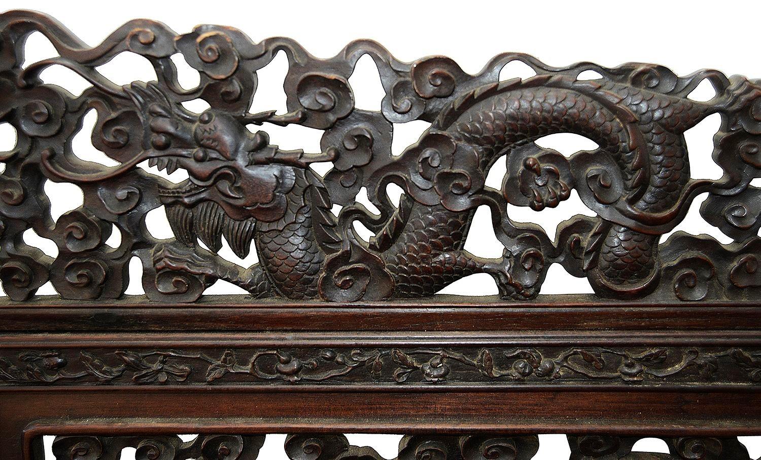 Chinesisches Hartholz-Sofa aus dem 19. Jahrhundert, um 1860 im Angebot 4