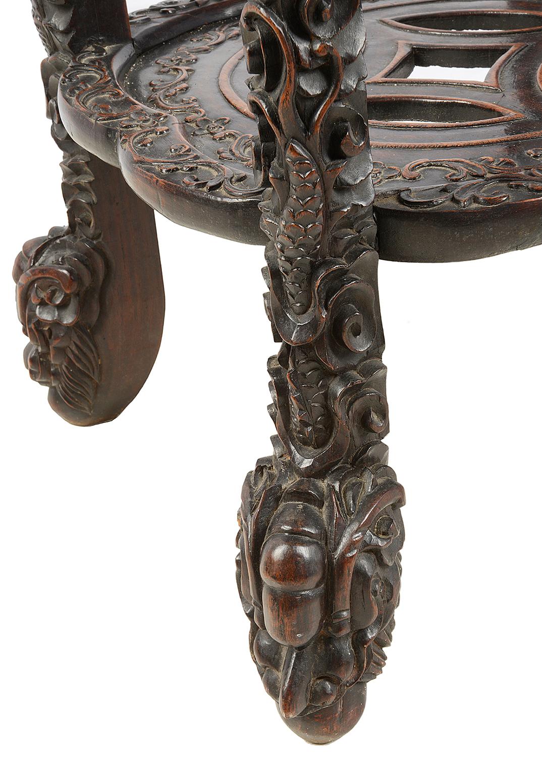 Chinese Export 19th Century Chinese Hardwood Stand, 1880