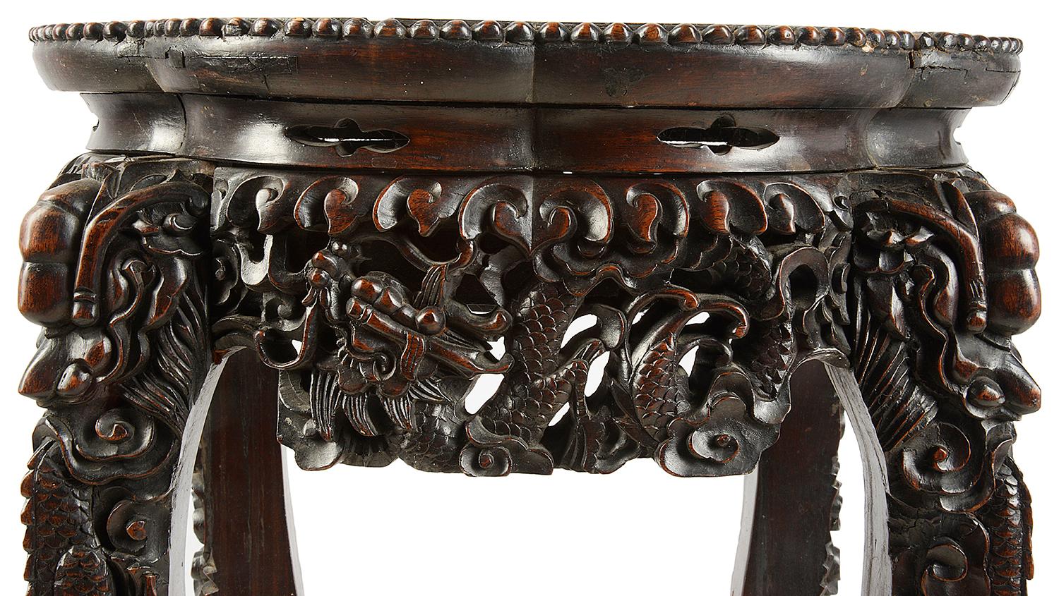19th Century Chinese Hardwood Stand, 1880 In Good Condition In Brighton, Sussex