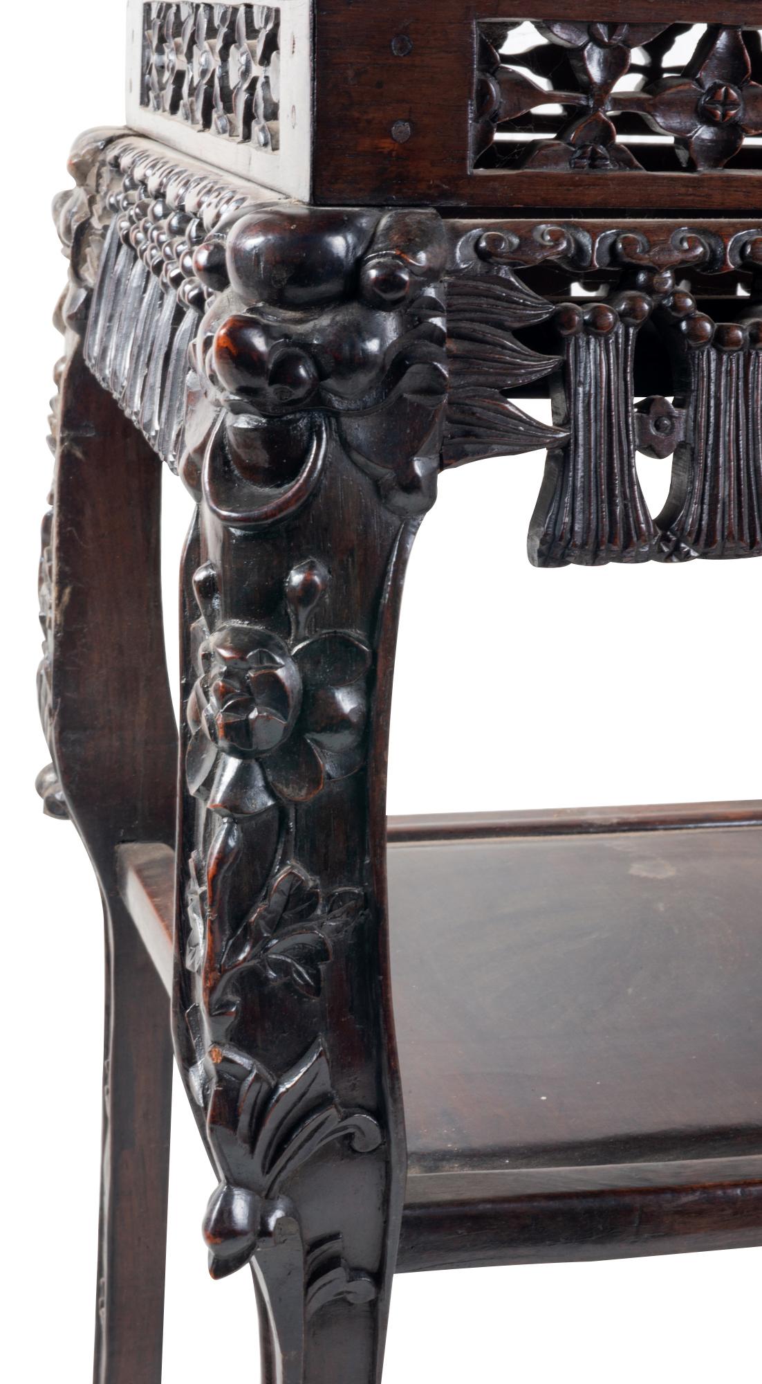 19th Century Chinese Hardwood Stand, circa 1880 For Sale 2