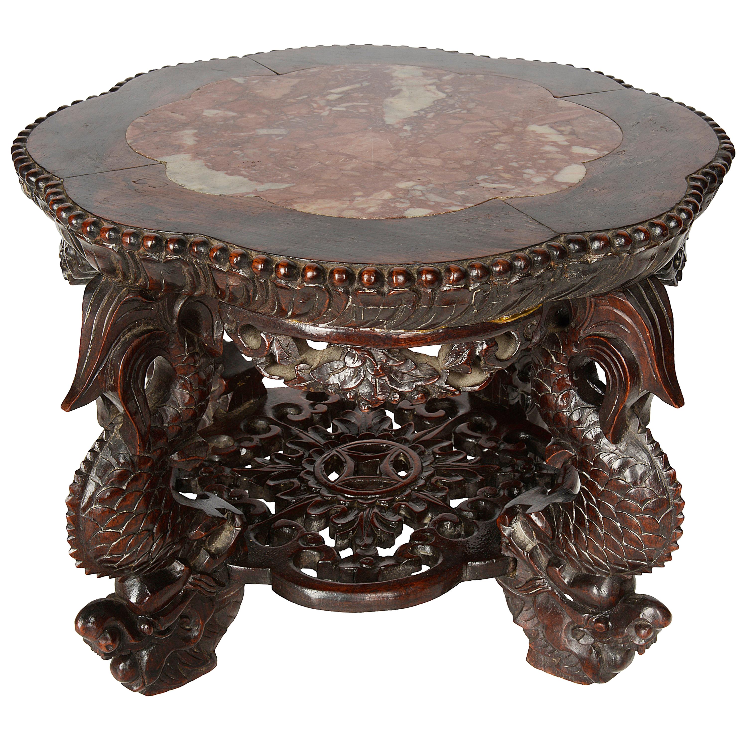 19th Century Chinese Hardwood Stand For Sale