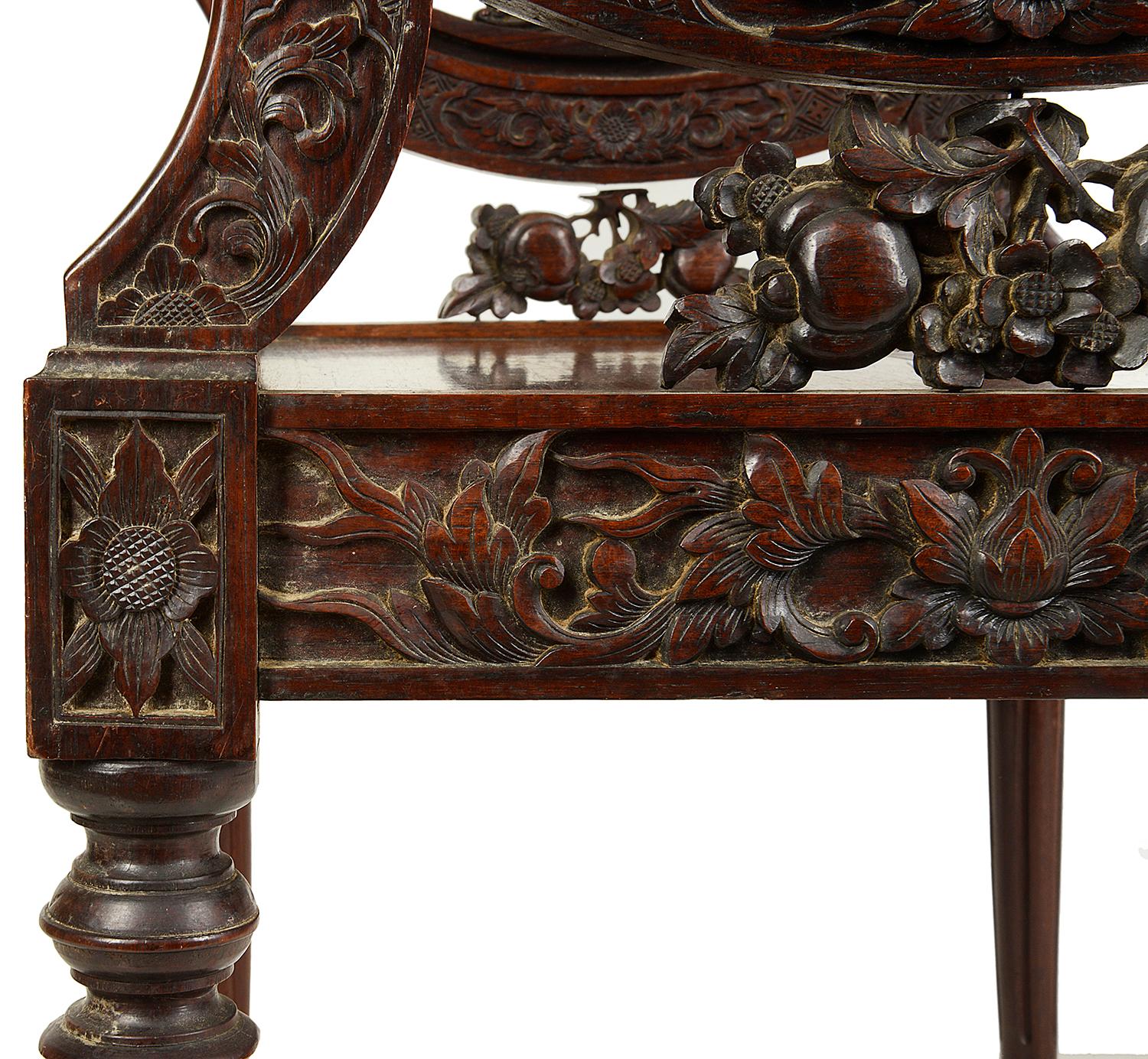 19th Century Chinese Hardwood Window Seat 3