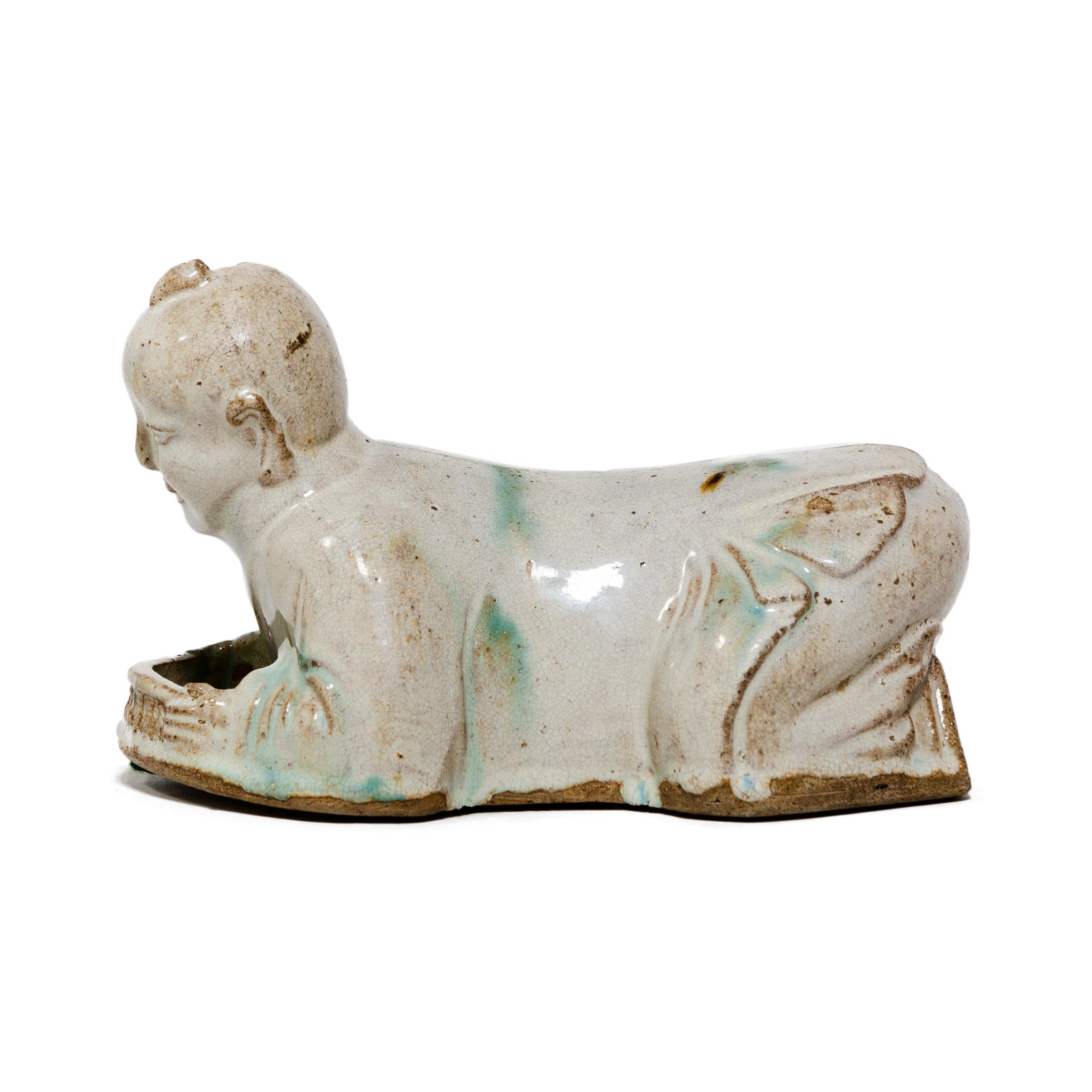 Qing 19th Century Chinese Ho Ho Boy Headrest