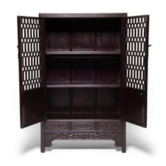 Chinese Honeycomb Lattice Display Cabinet, c. 1800