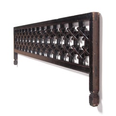 Tête de lit chinoise en treillis en nid d'abeille du 19ème siècle