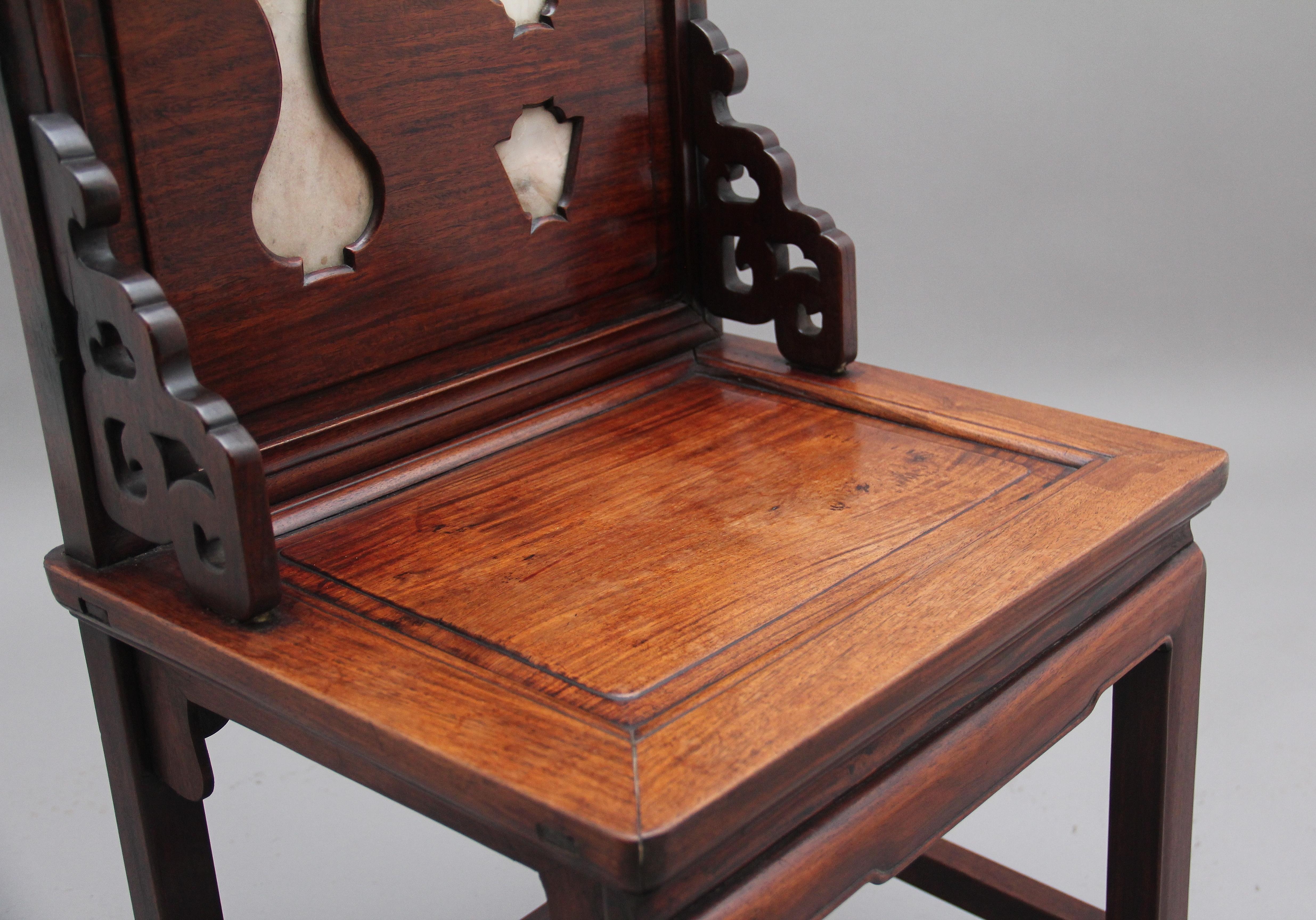 19th Century Chinese Hongmu Hardwood Occasional Chair For Sale 1