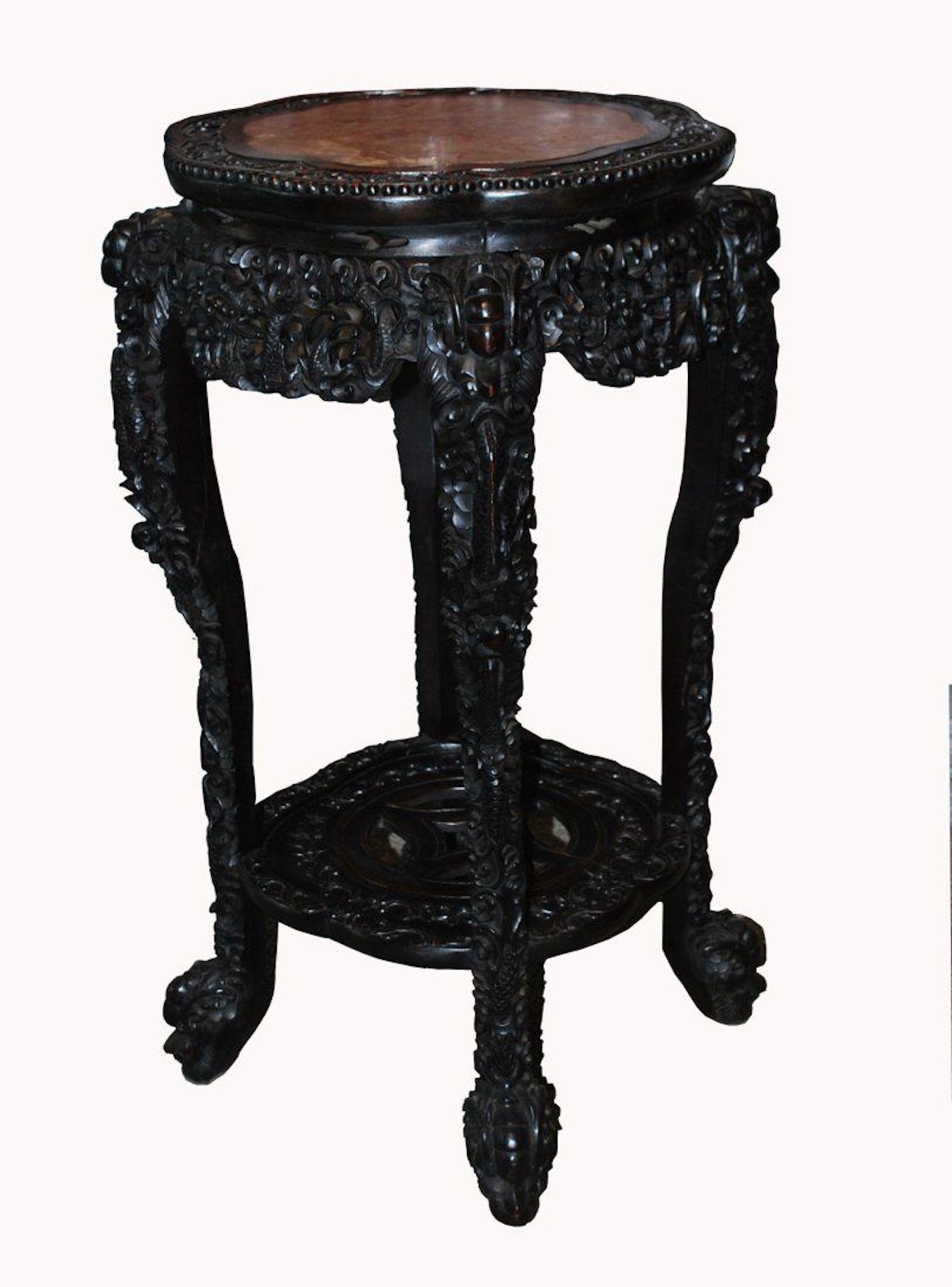 19th Century Chinese Hongmu Incense Stand For Sale 1