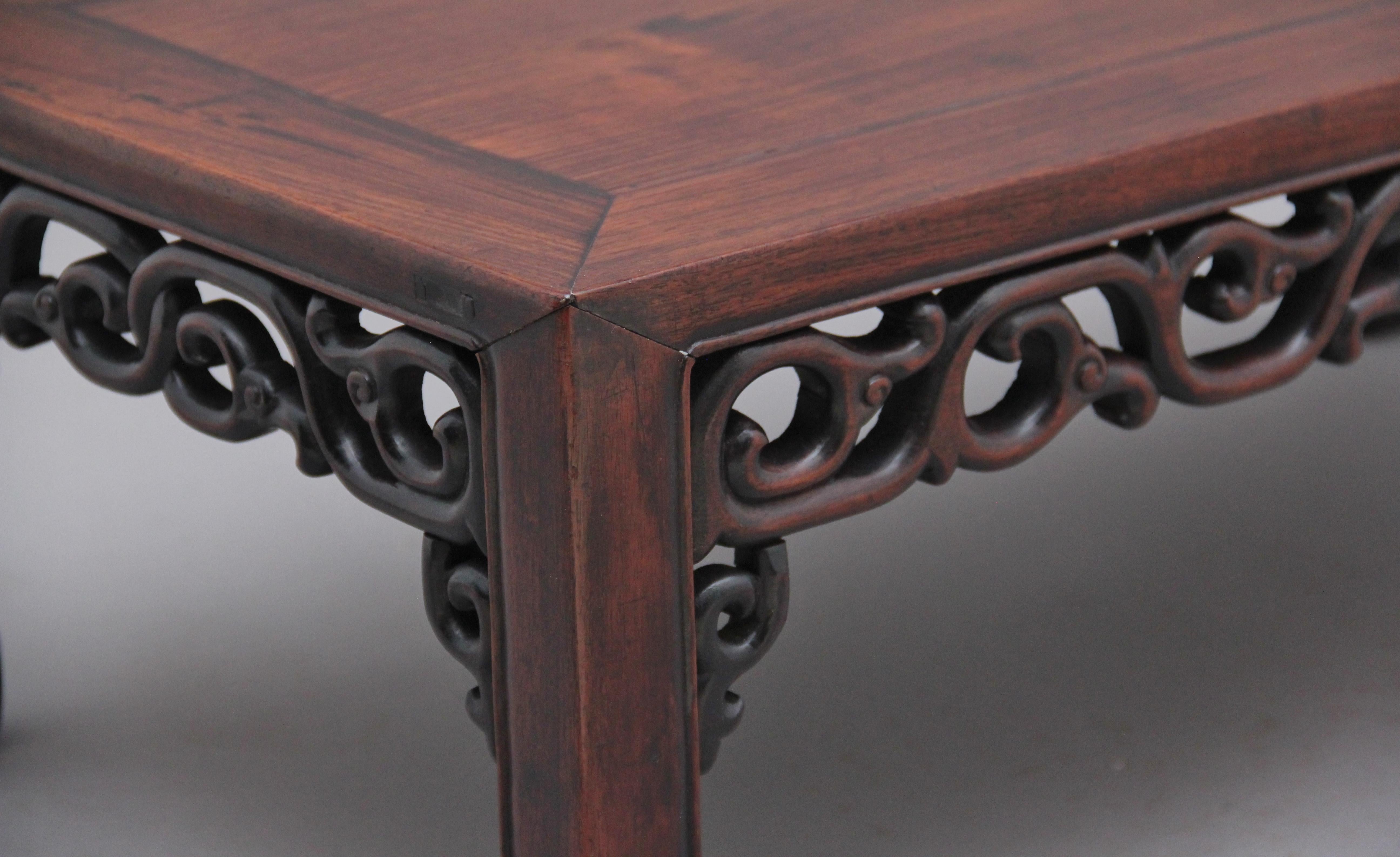 19th Century Chinese Hongmu Low Coffee Table 3
