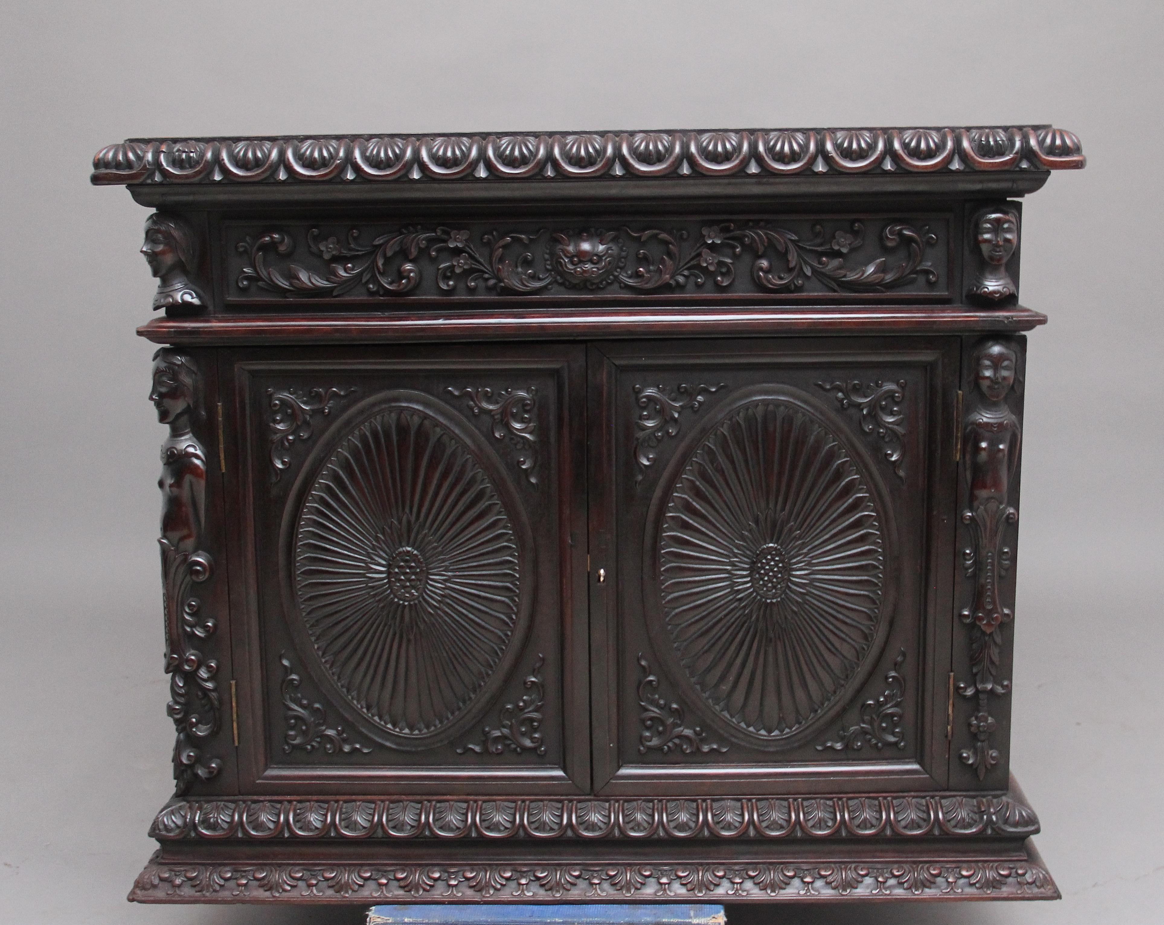 19th Century Chinese Hongmu Pedestal Desk 3