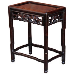 Antique 19th Century Chinese Hongmu Side Table finely carved, Qing circa 1870