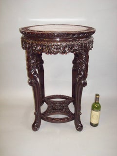 Late 19th Century Chinese Hongmu Urn Stand of Large Proportions