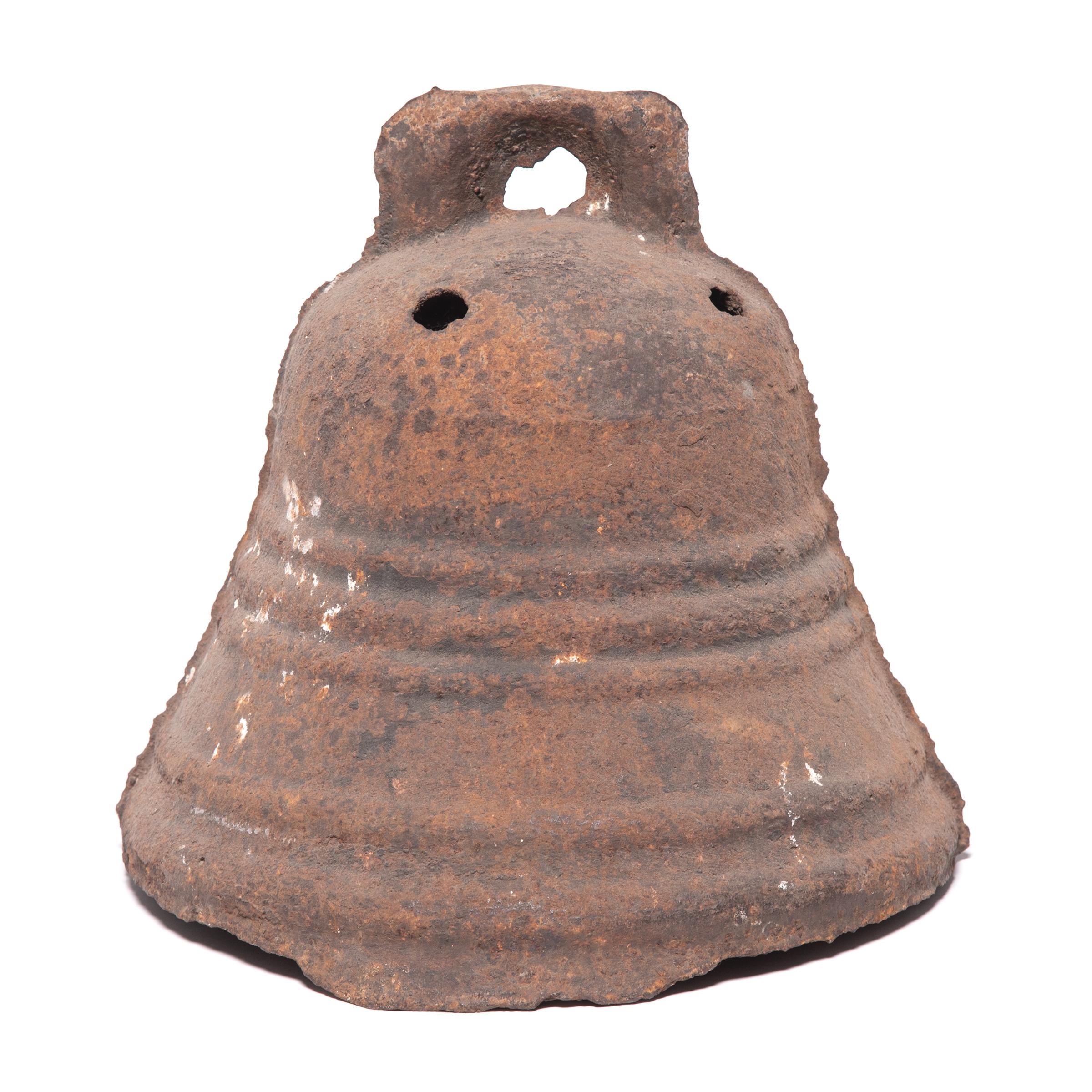 Qing Chinese Iron Courtyard Bell, c. 1850 For Sale