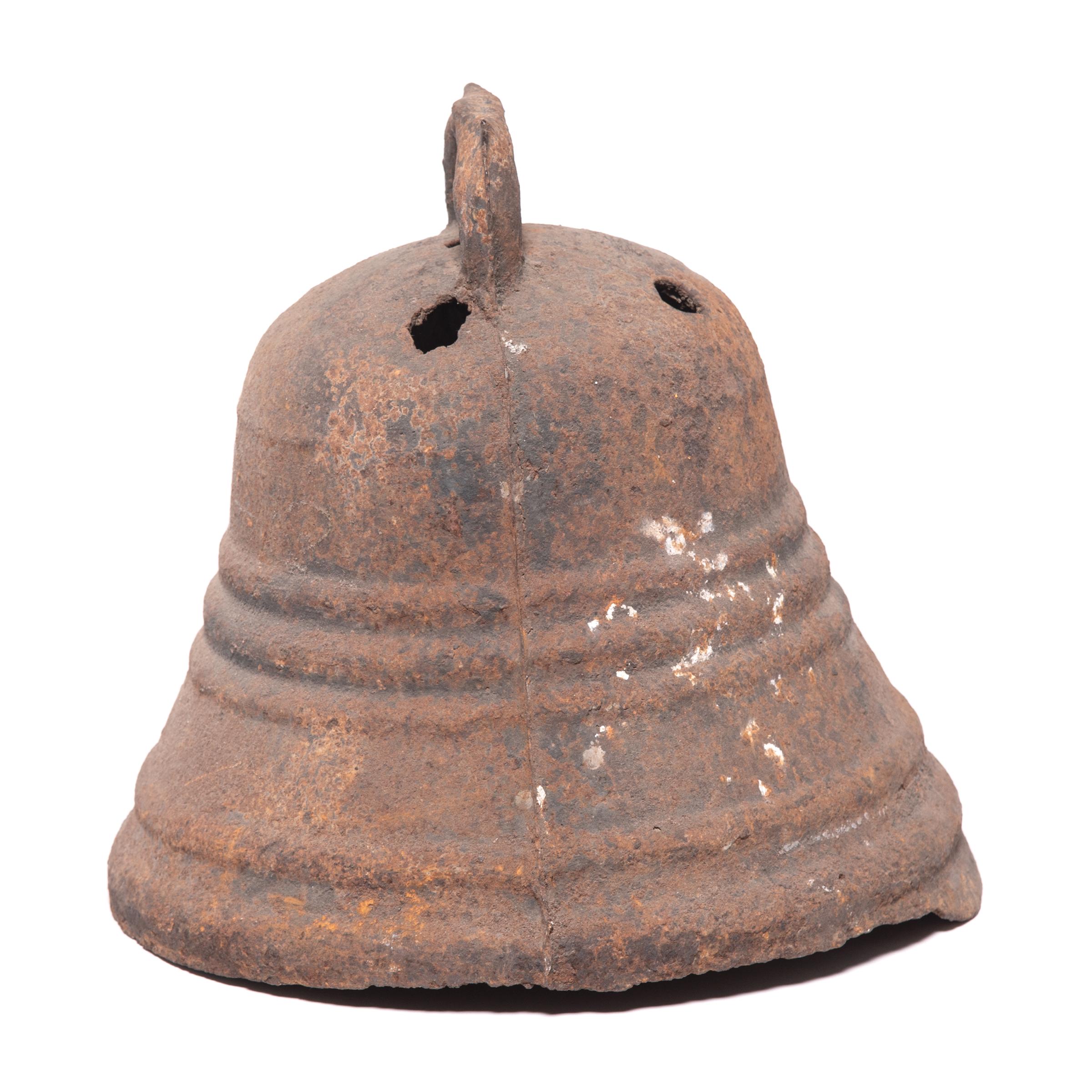 Cast Chinese Iron Courtyard Bell, c. 1850 For Sale