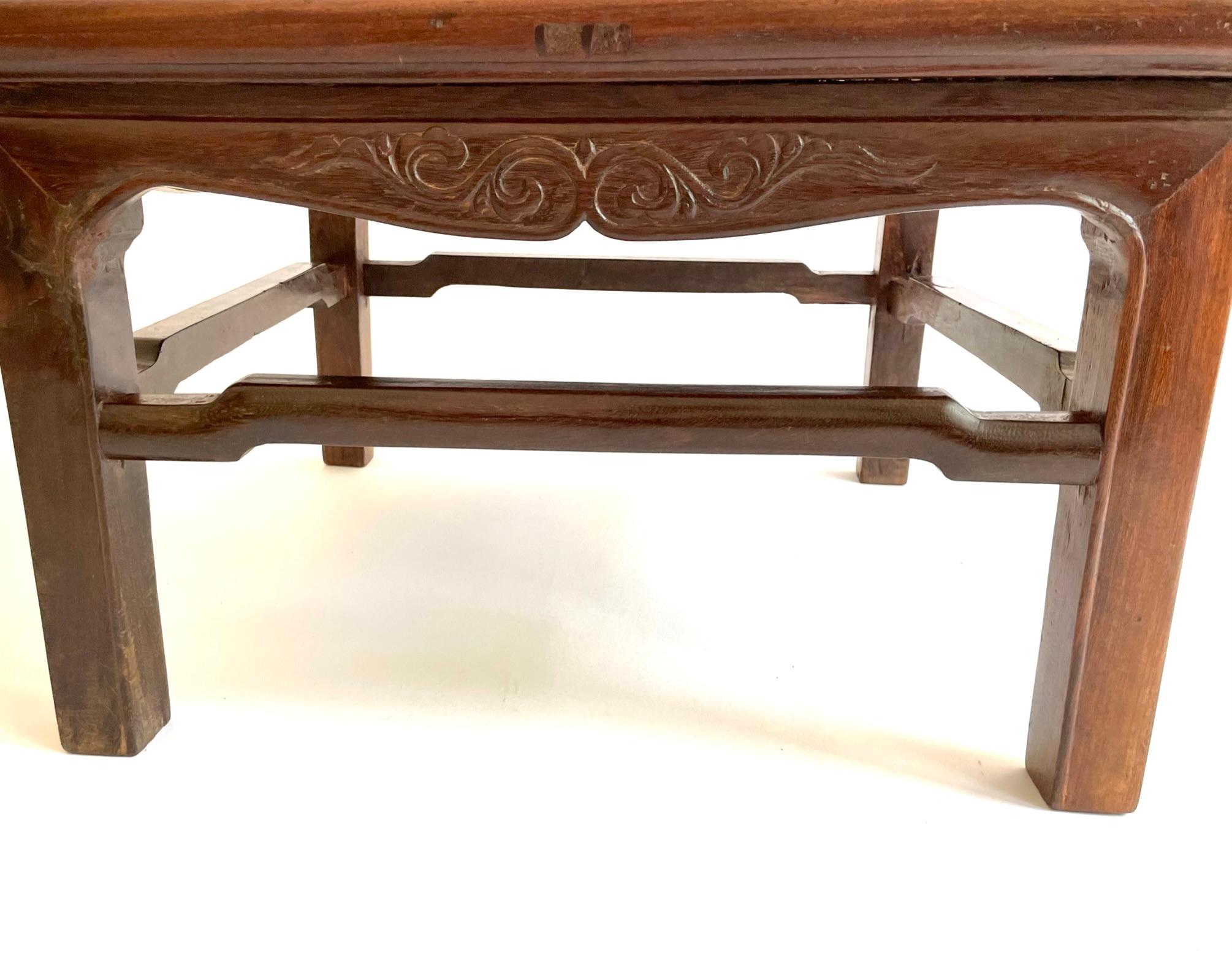 Hand-Carved 19th Century Chinese Ironwood (Teilimu) Kang Table For Sale