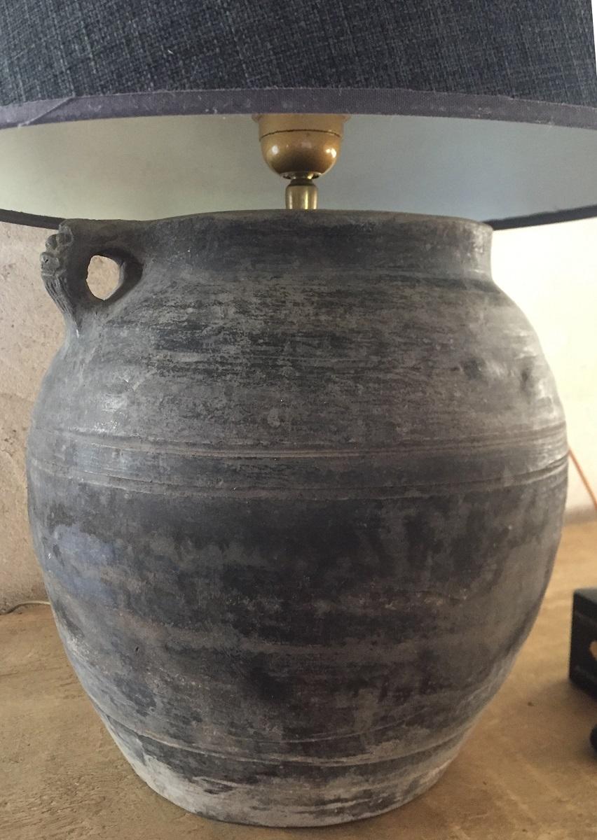 Hand-Crafted 19th Century Chinese Jar Turned into Table Lamp