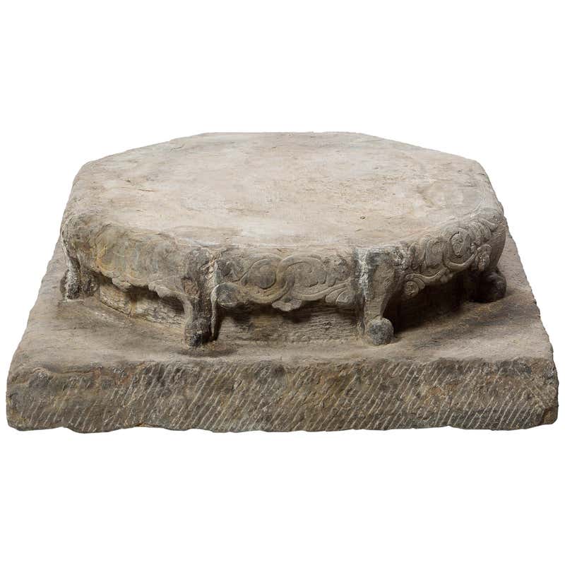 Solid Teak Wood Column Base of Traditional Javanese House, Organic c ...