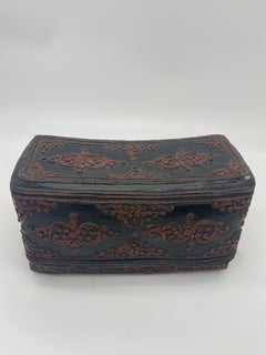 18th Century Burmese Rakhine State Lacquer Bamboo Pillow Box