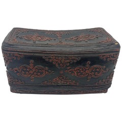 18th Century Burmese Rakhine State Lacquer Bamboo Pillow Box