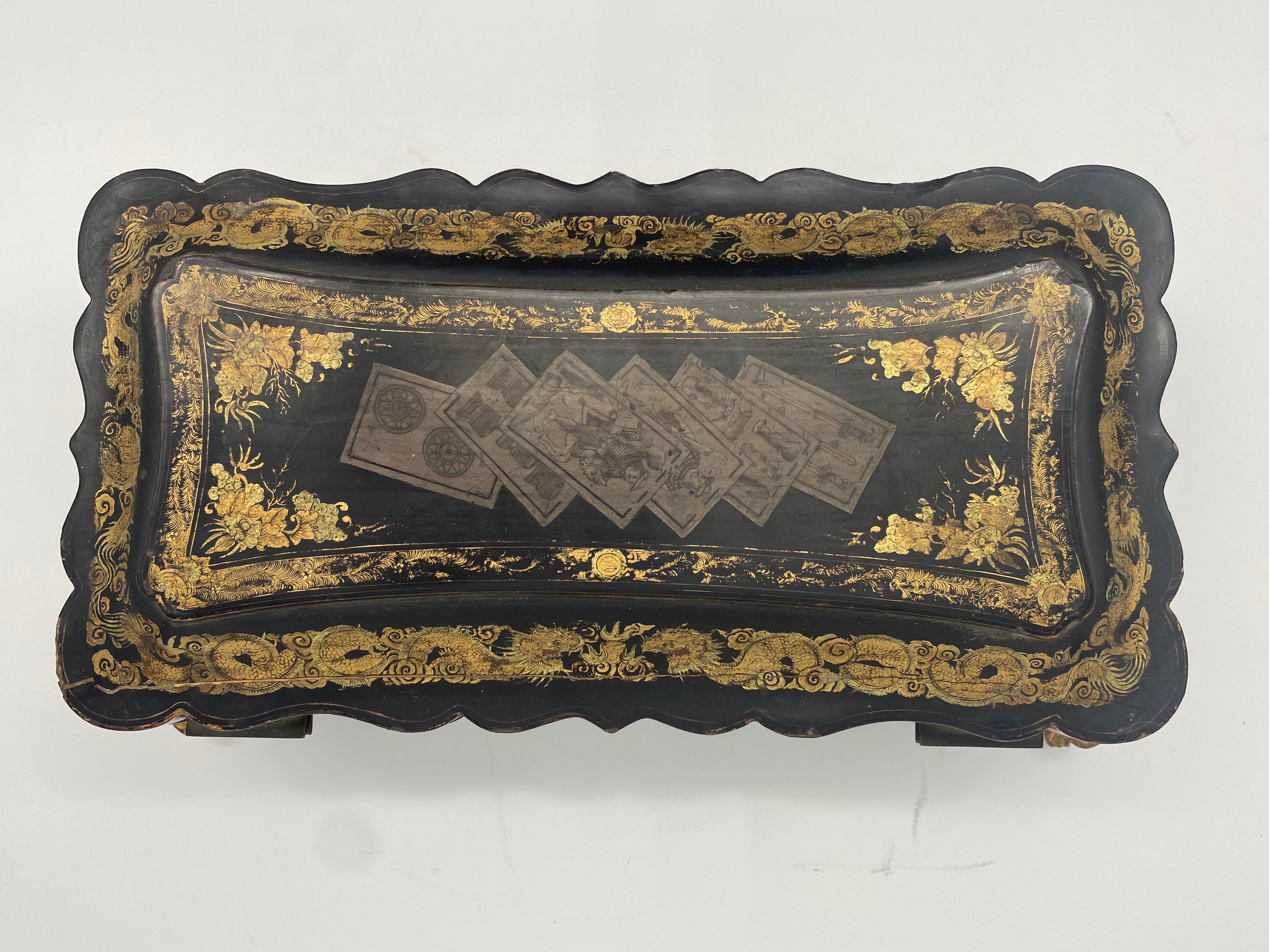 Qing 19th Century Chinese Lacquer Box For Sale