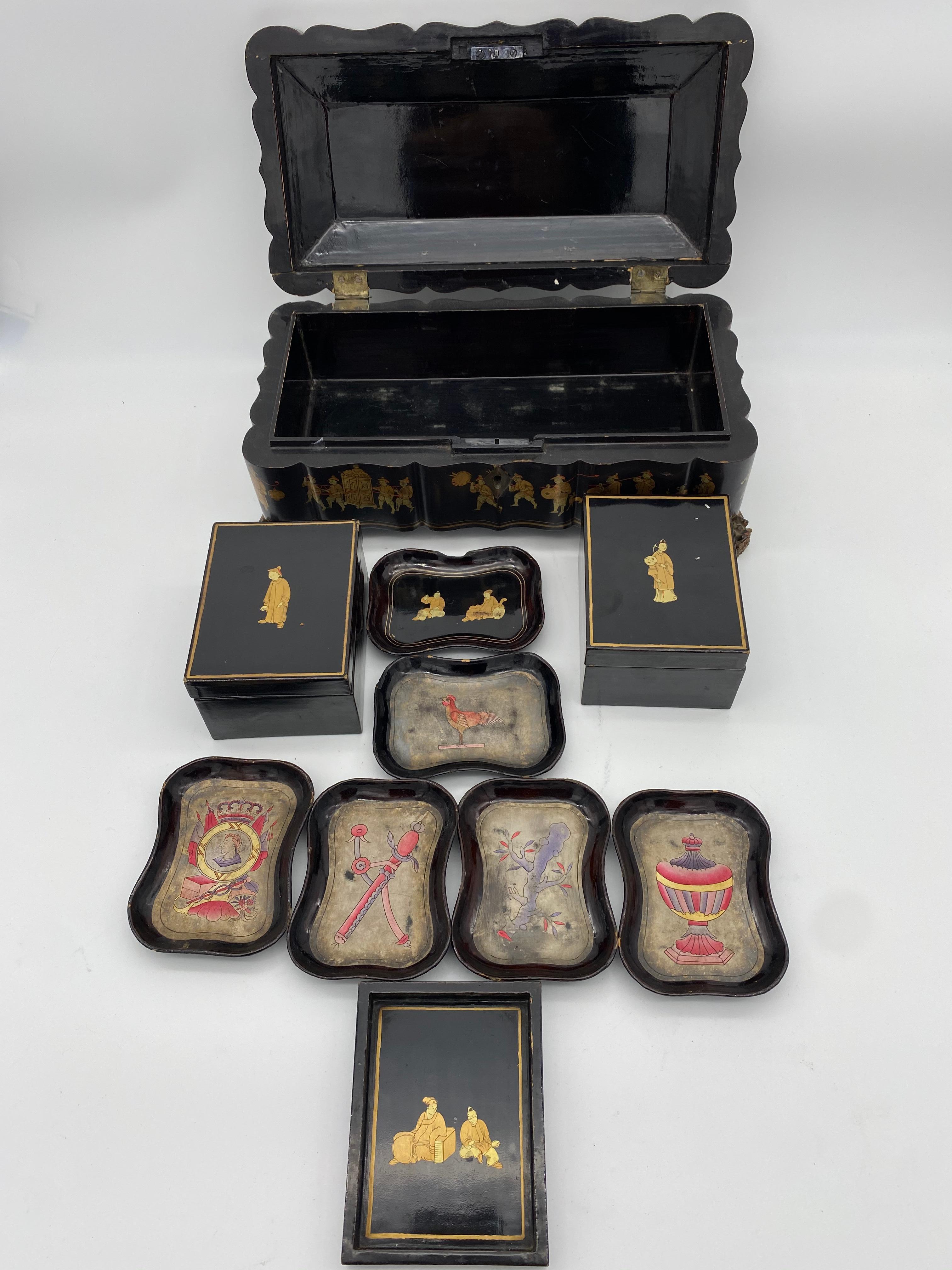 19th Century Chinese Lacquer Box In Good Condition For Sale In Brea, CA