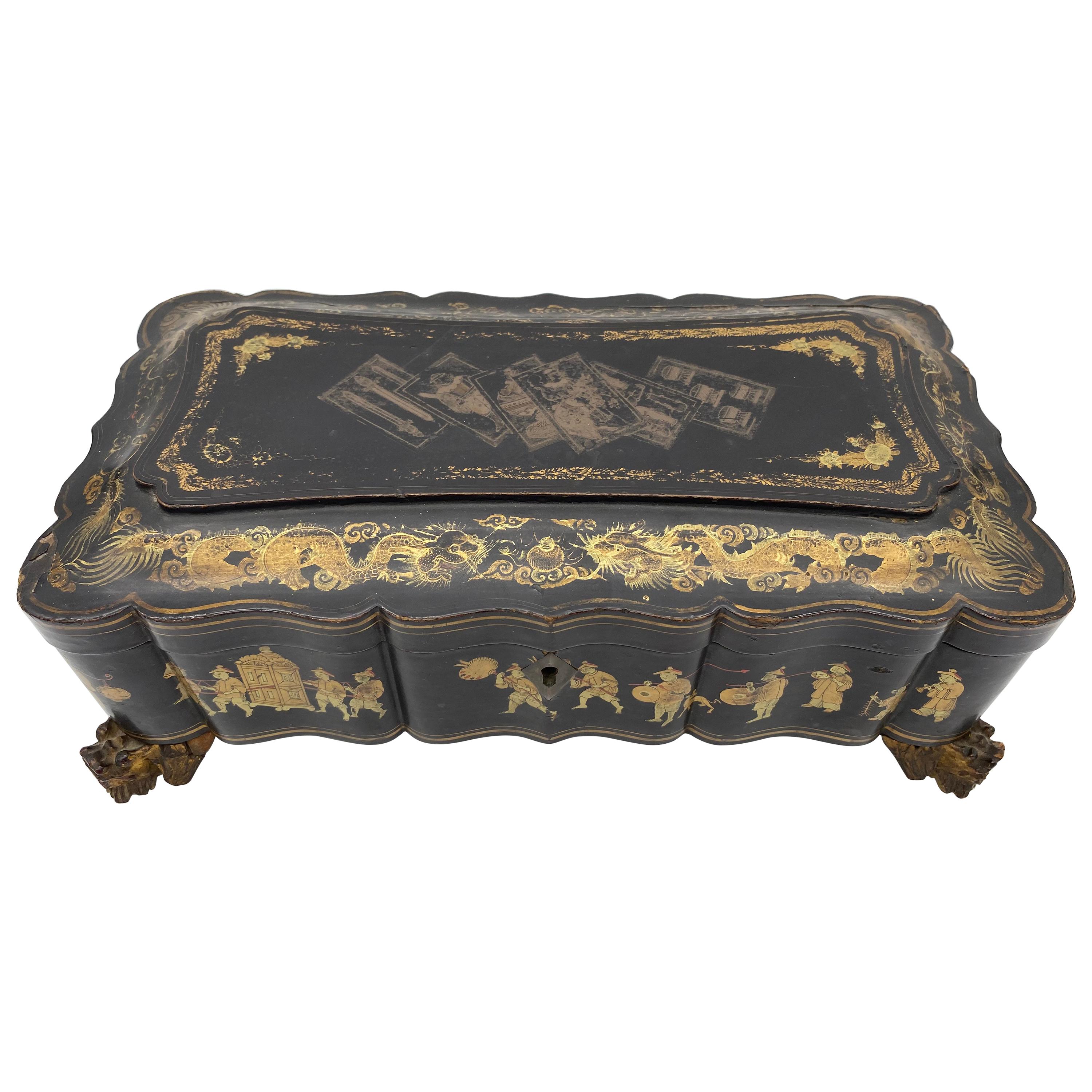 19th Century Chinese Lacquer Box For Sale