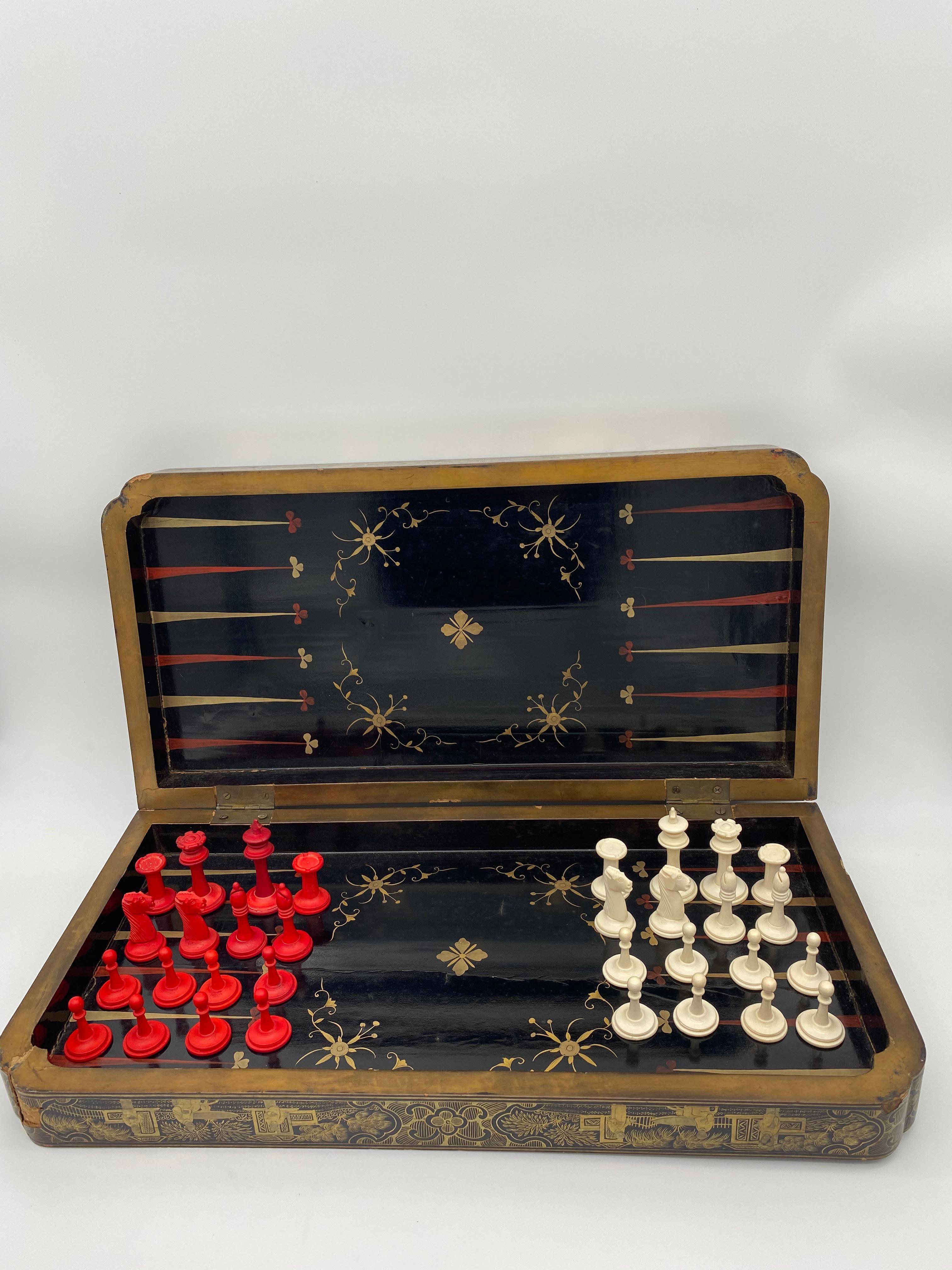 Qing 19th Century Chinese Lacquer Gaming Board For Sale