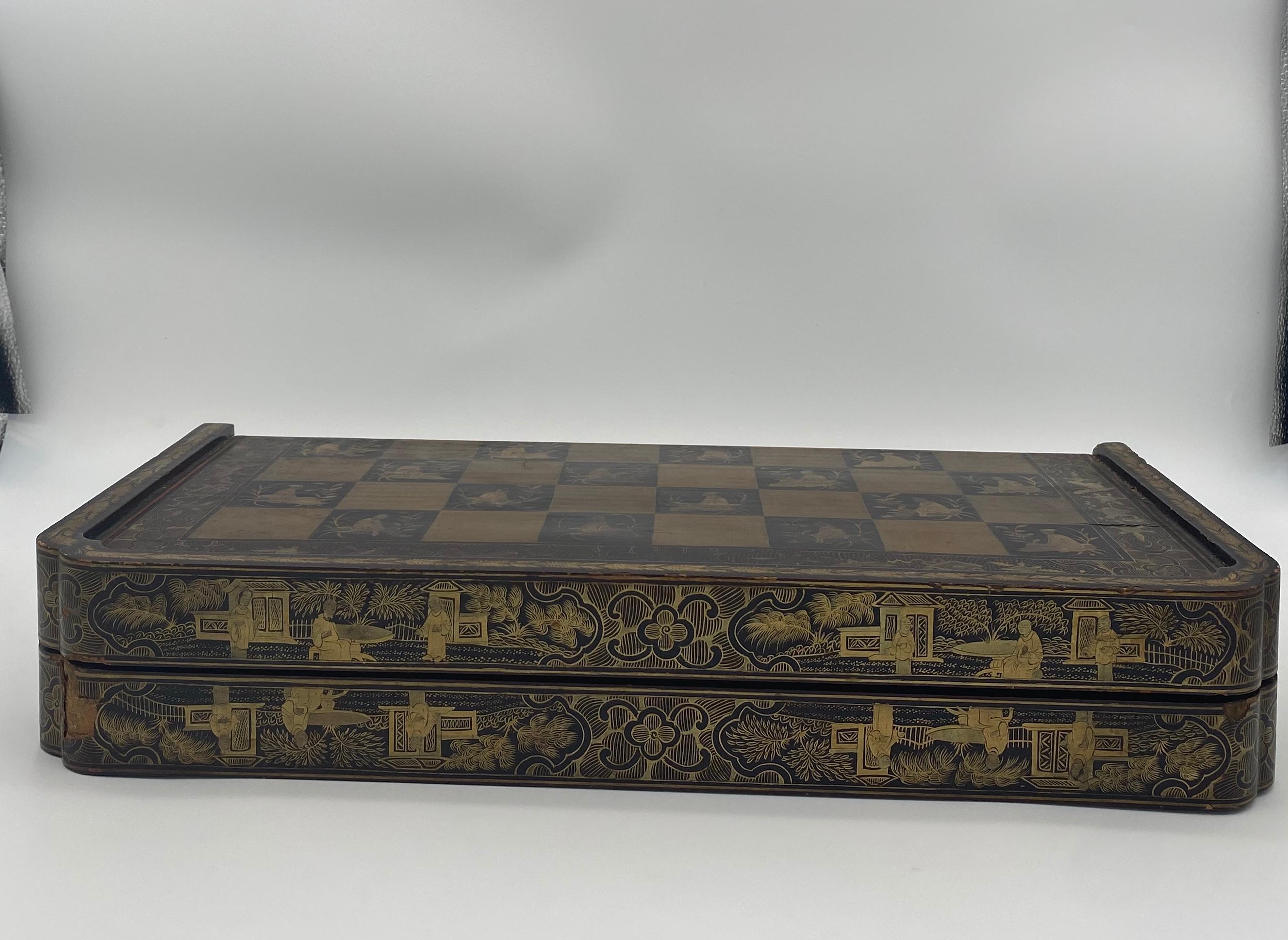 Lacquered 19th Century Chinese Lacquer Gaming Board For Sale