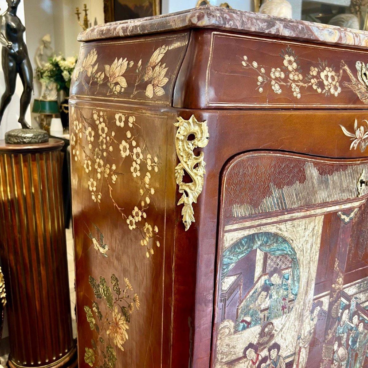 19th Century Chinese Lacquer Secretary Desk in Louis XV Style For Sale 6