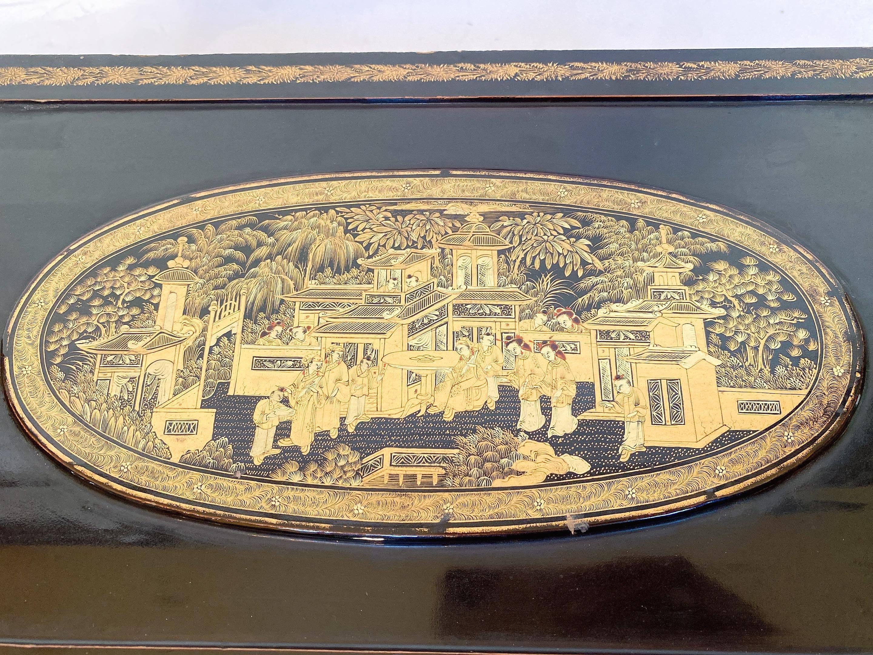 19th Century Chinese Lacquer Writing Box For Sale 5